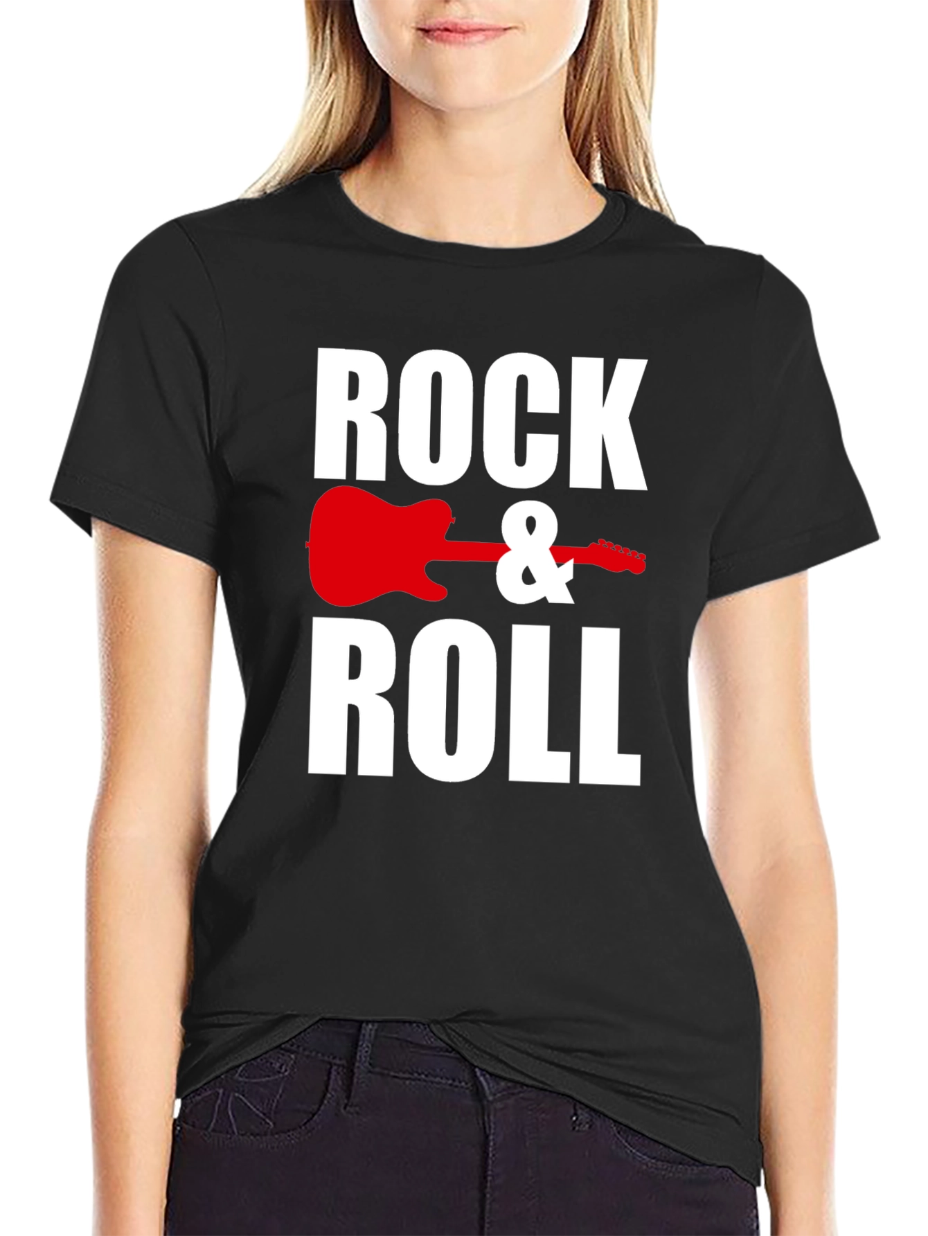 Rock & Roll Guitar Graphic Tee - Black