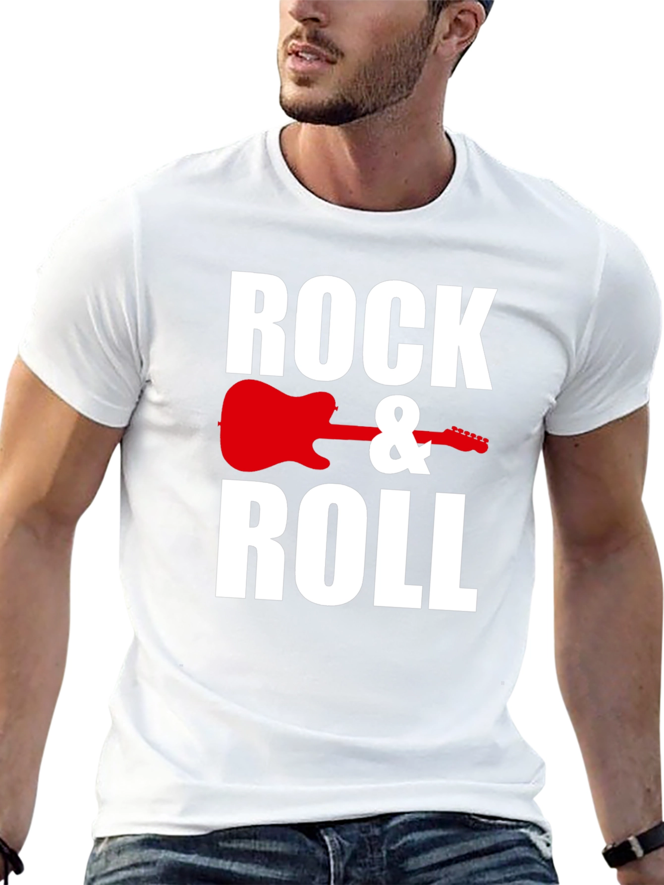 Rock & Roll Guitar Graphic Tee - Black