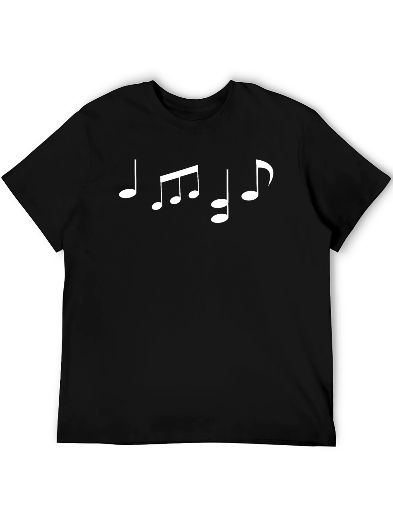Musical Note Graphic Tee - Black Cotton T-Shirt