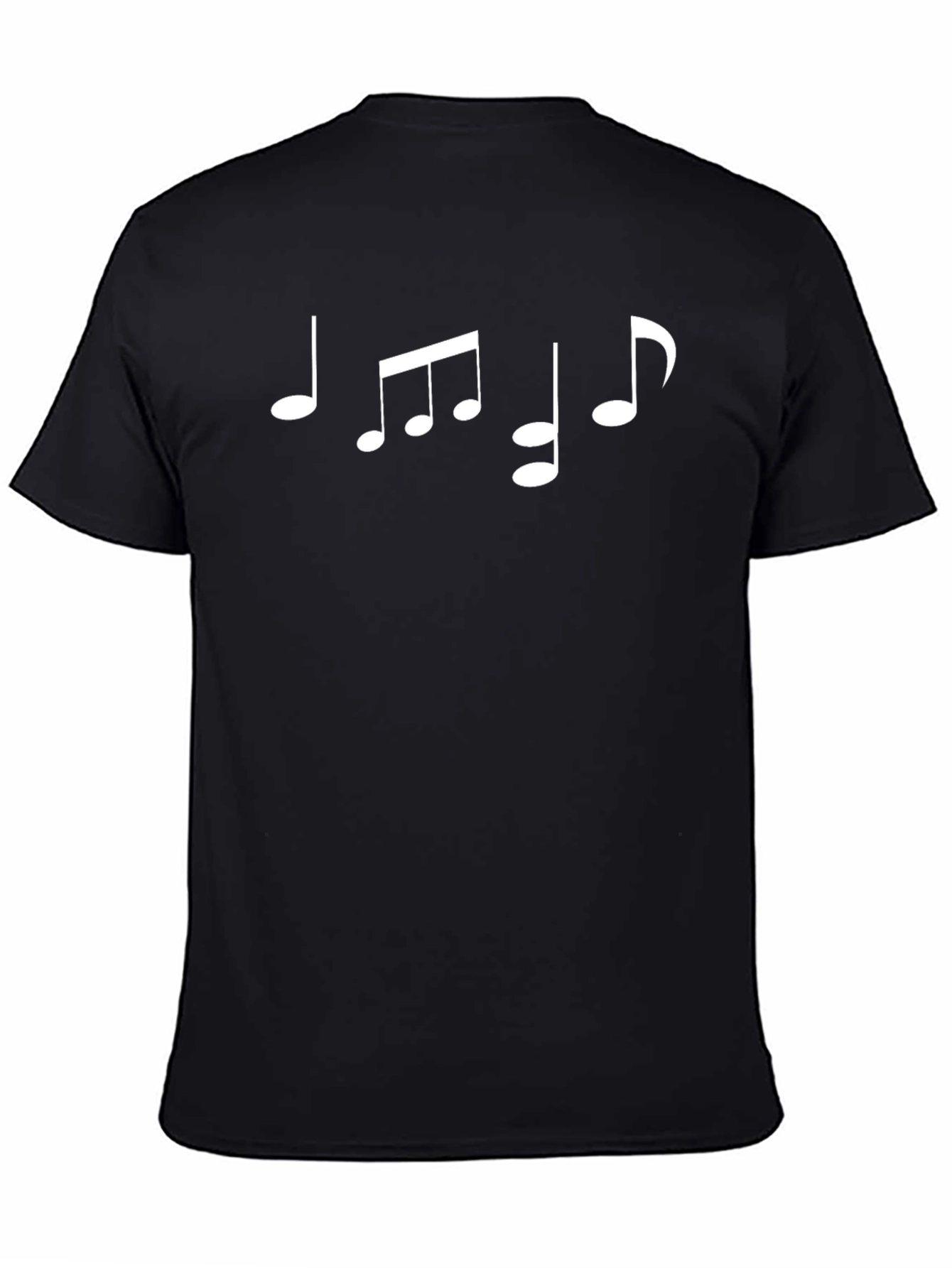 Musical Note Graphic Tee - Black Cotton T-Shirt
