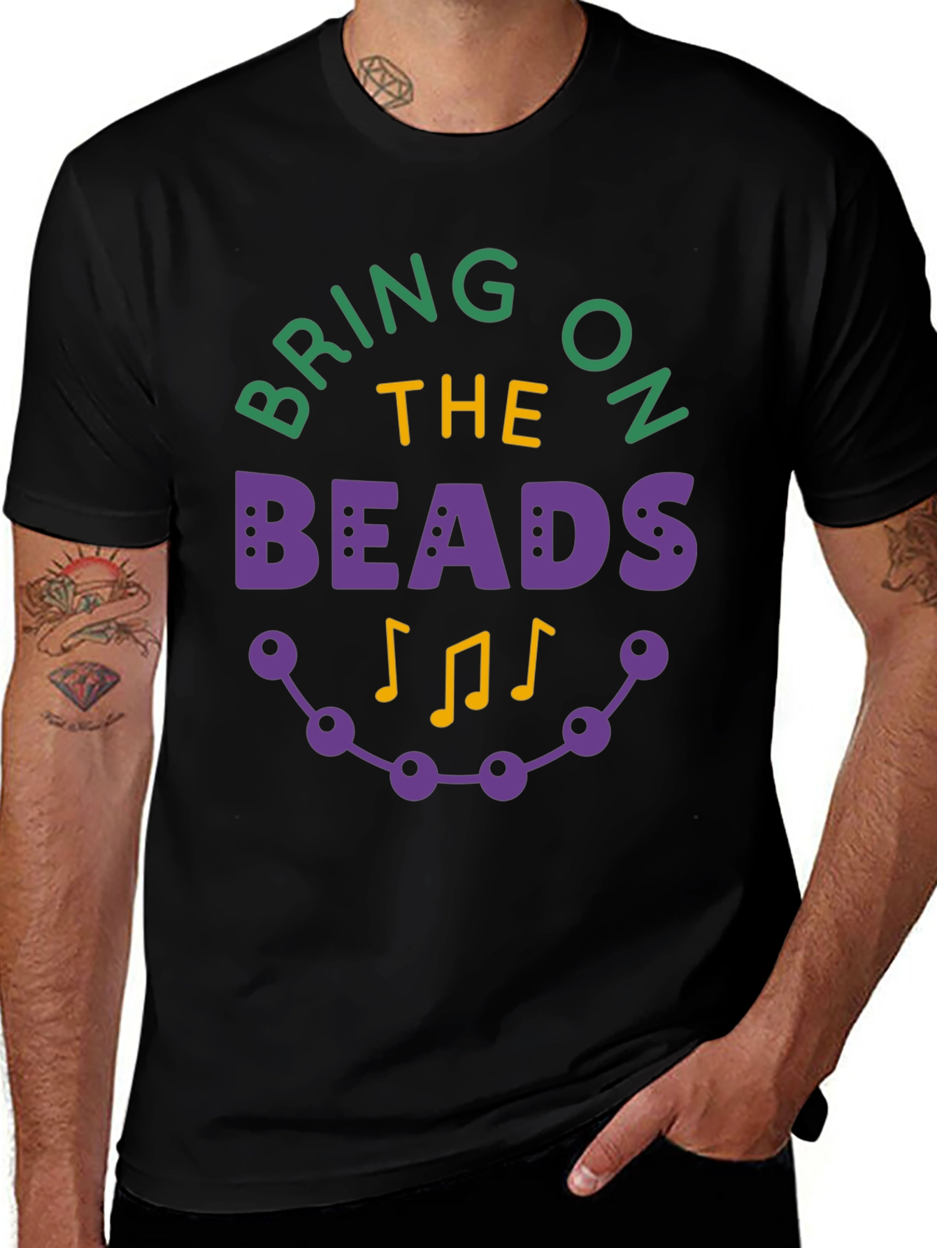Mardi Gras Bring on the Beads Graphic T-Shirt