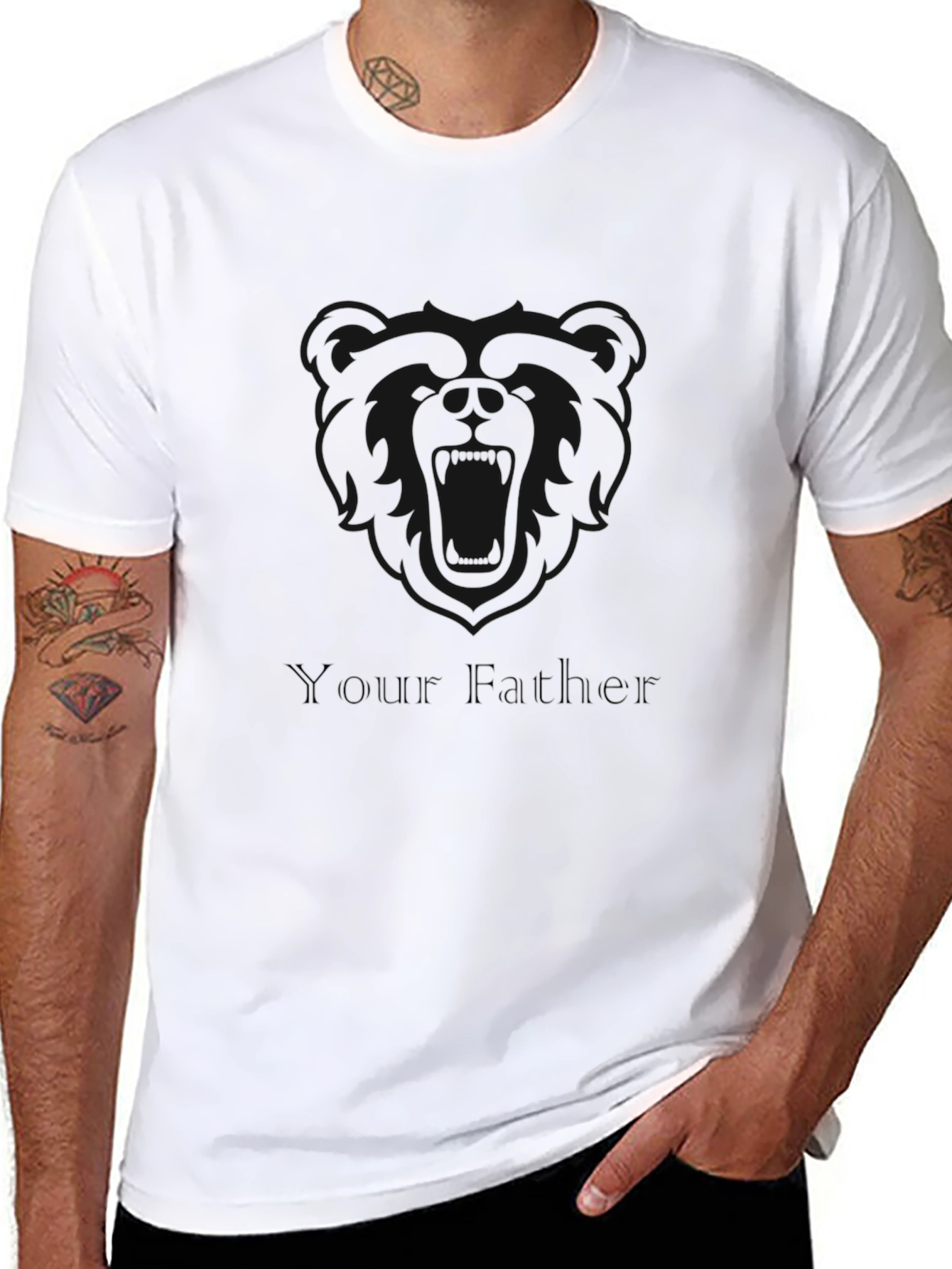Mens Graphic T-Shirt: Cool Bear Design