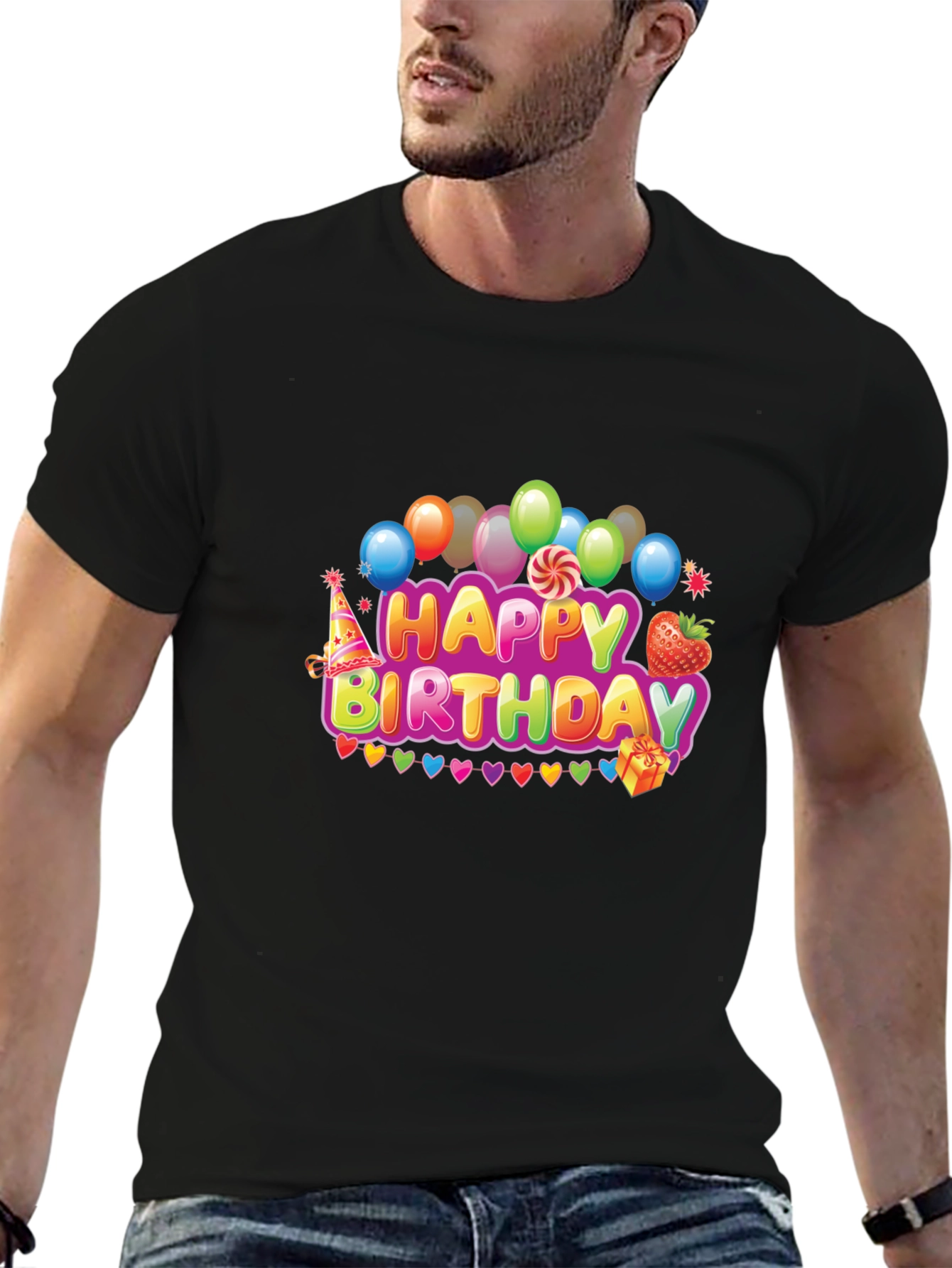 Festive Happy Birthday Graphic Tee - Unisex