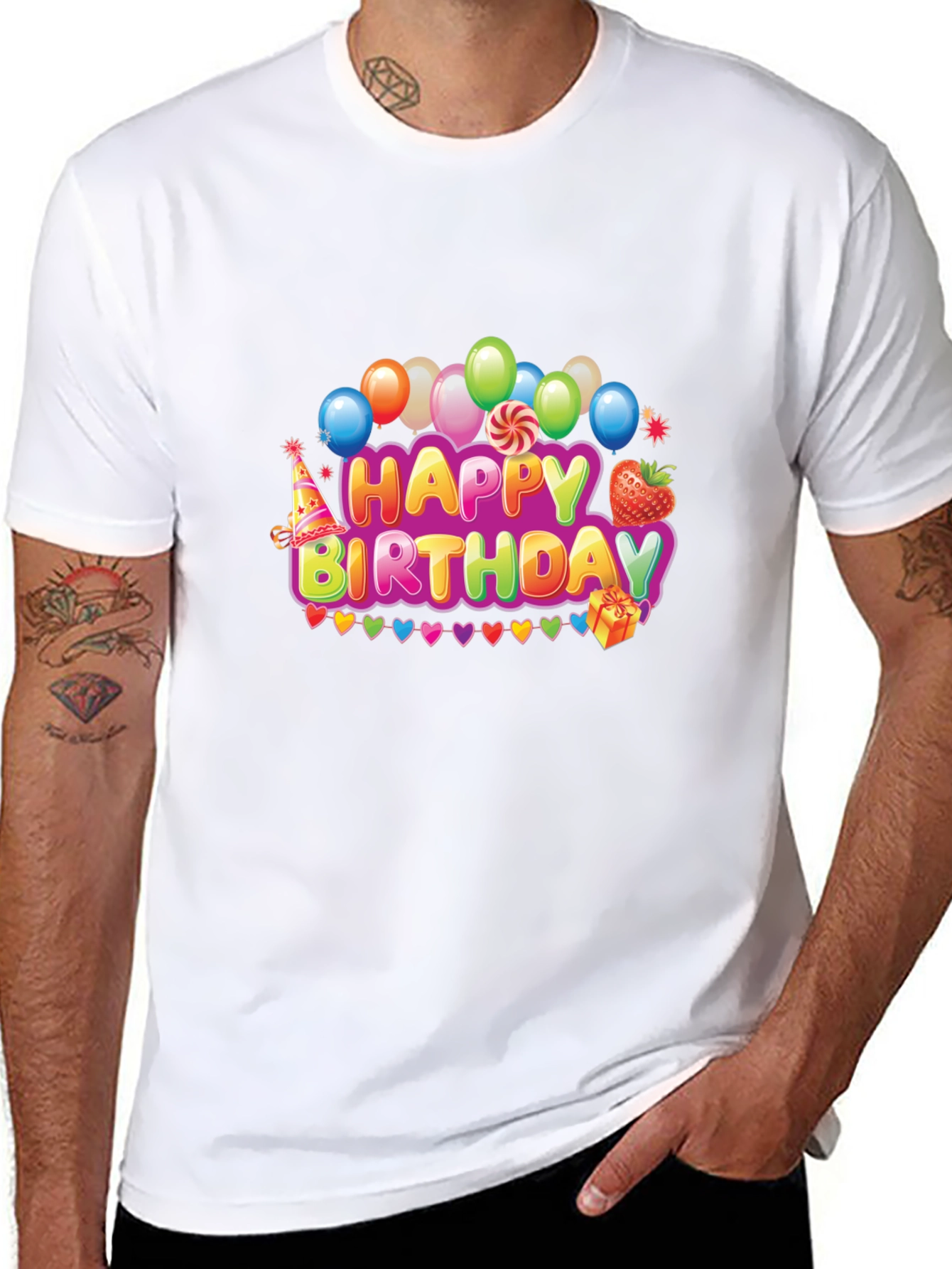 Festive Happy Birthday Graphic Tee - Unisex