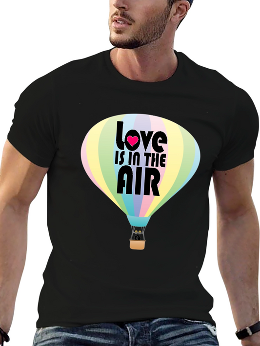 Love Is In The Air Hot Air Balloon Graphic Tee