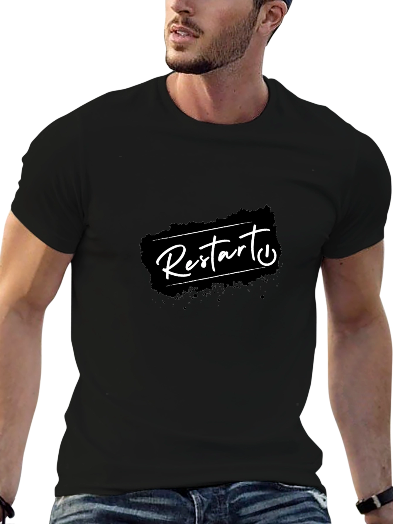 Restart Graphic T-Shirt - Black