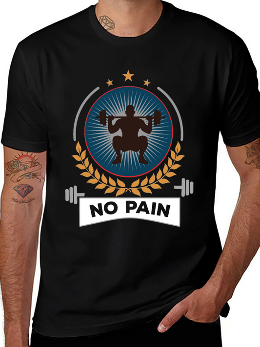No Pain Gym T-Shirt Black Workout Fitness