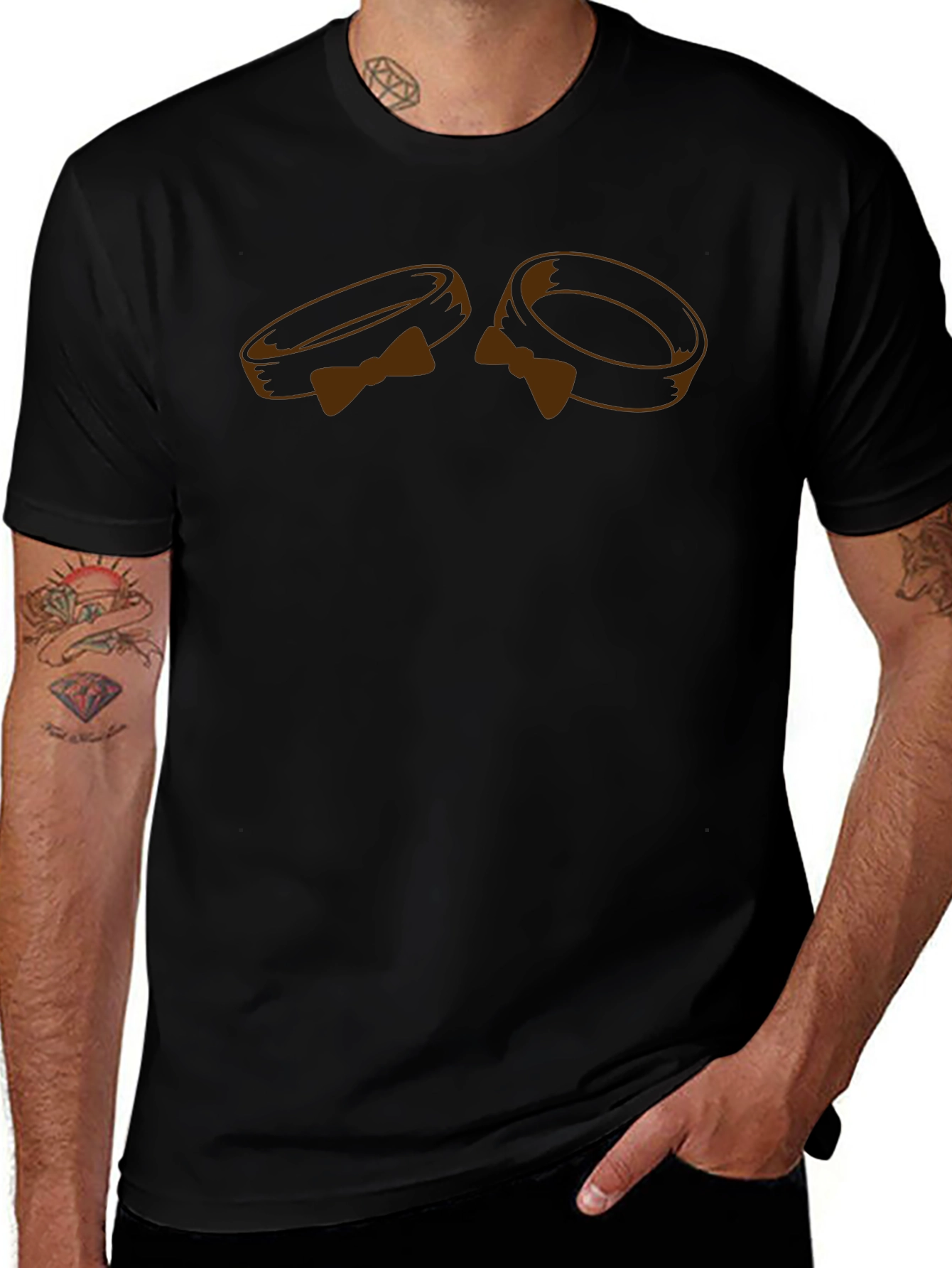 Stylish Bow Tie Rings Graphic Tee