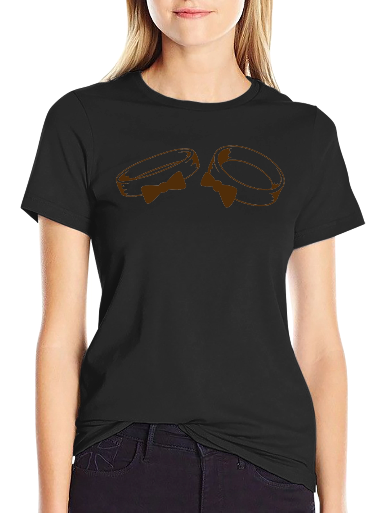 Stylish Bow Tie Rings Graphic Tee
