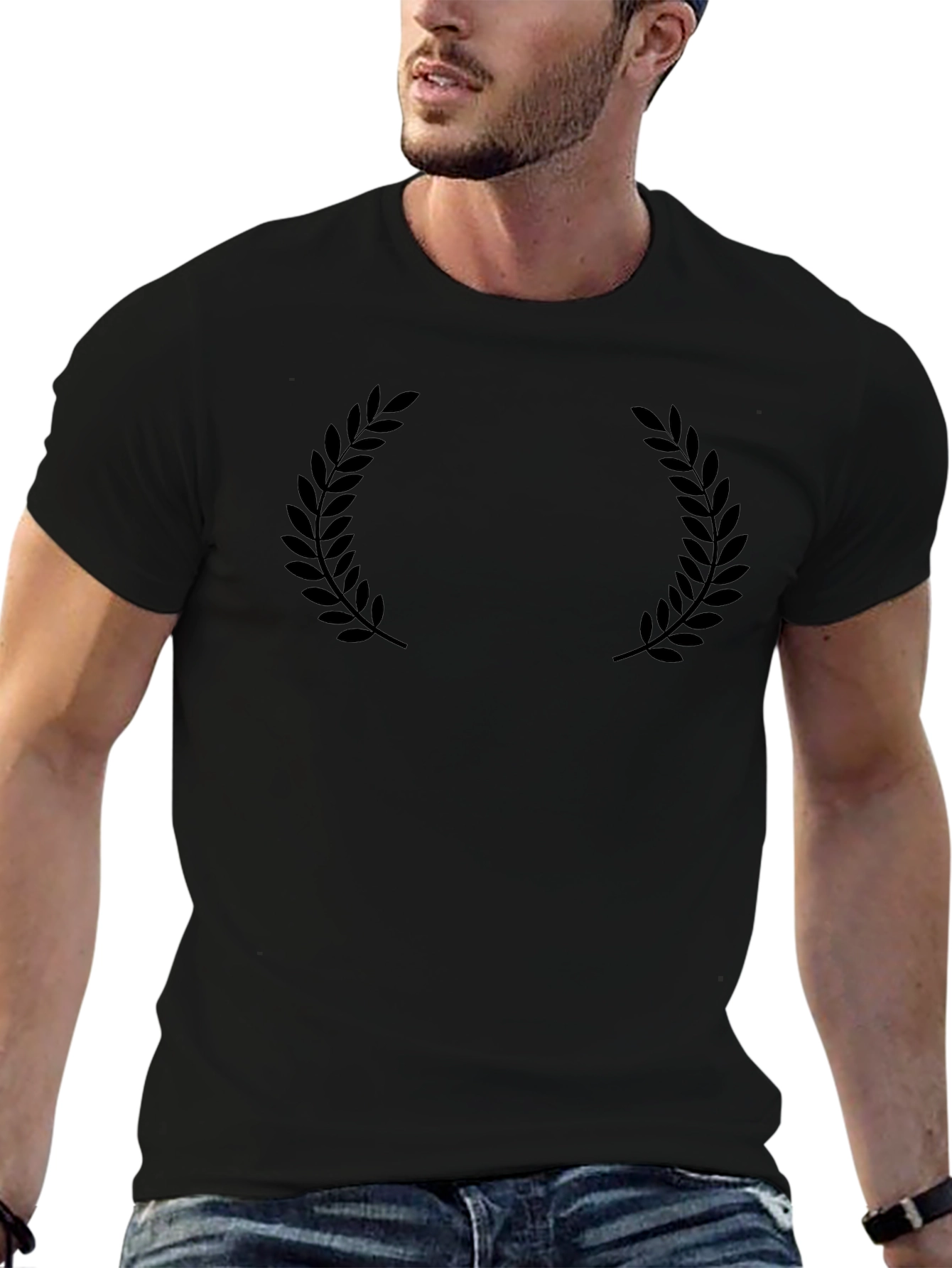Classic Black Laurel Wreath Graphic Tee