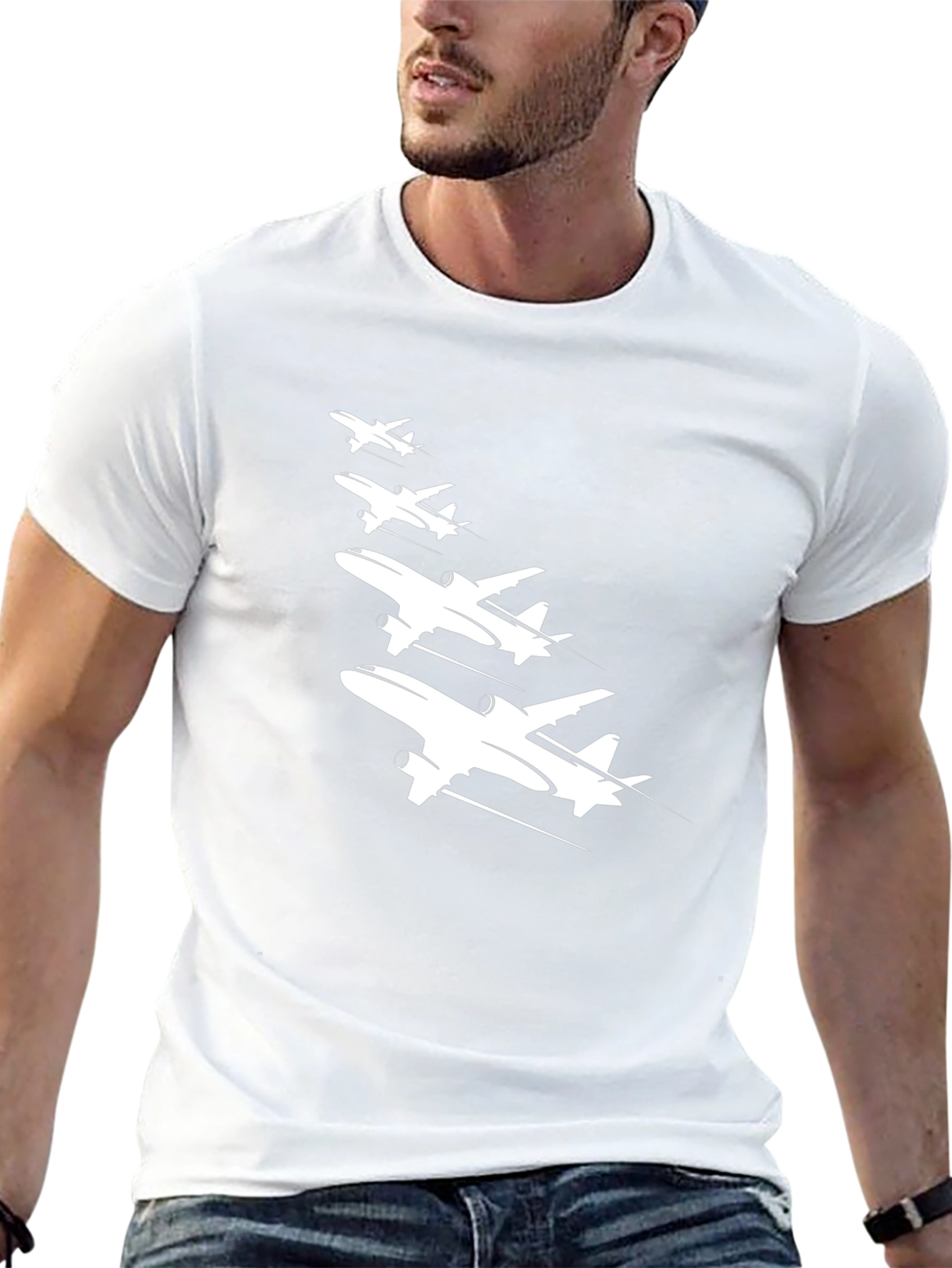 Black Airplane Formation Graphic Tee