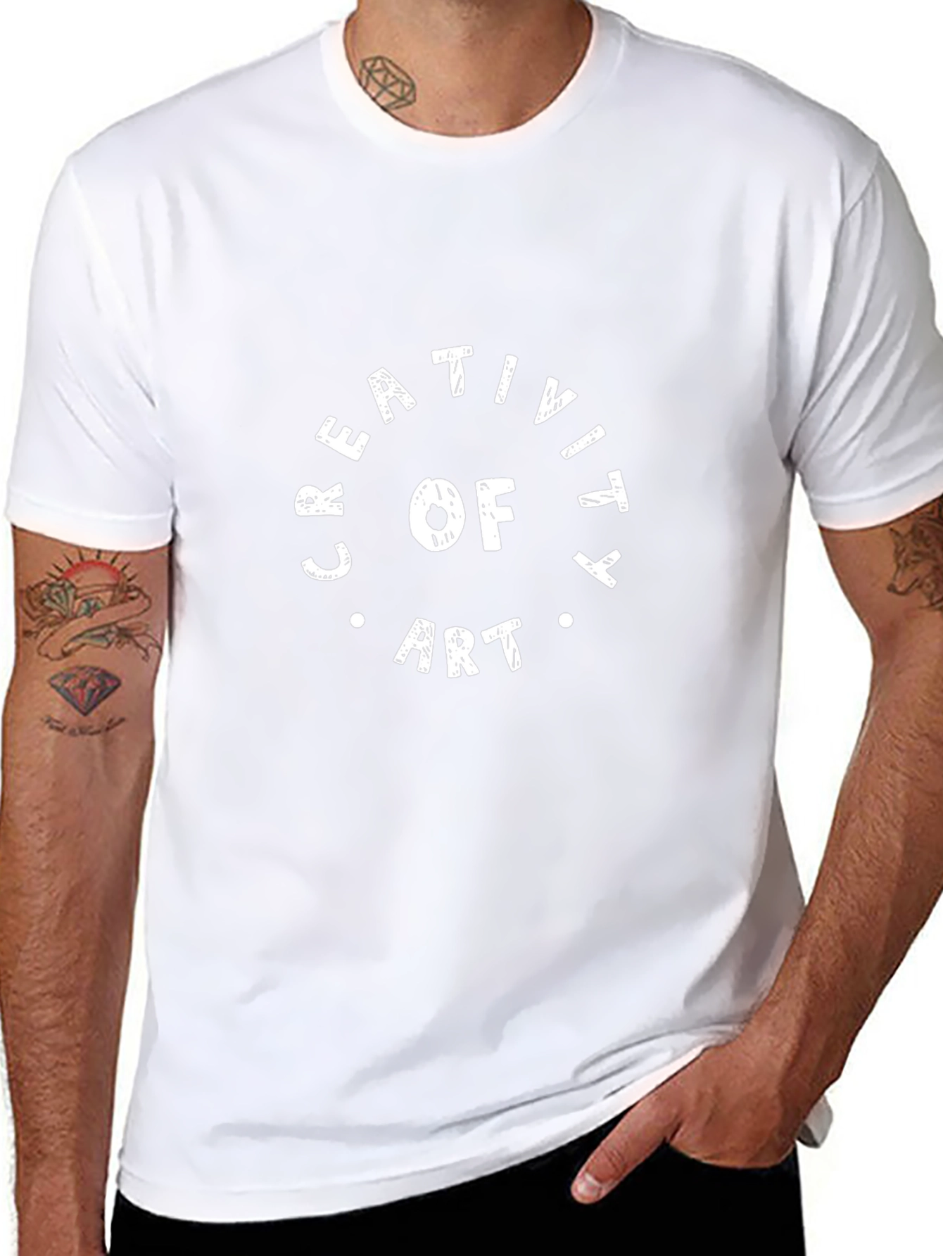 Creativity of Art Black Cotton T-Shirt
