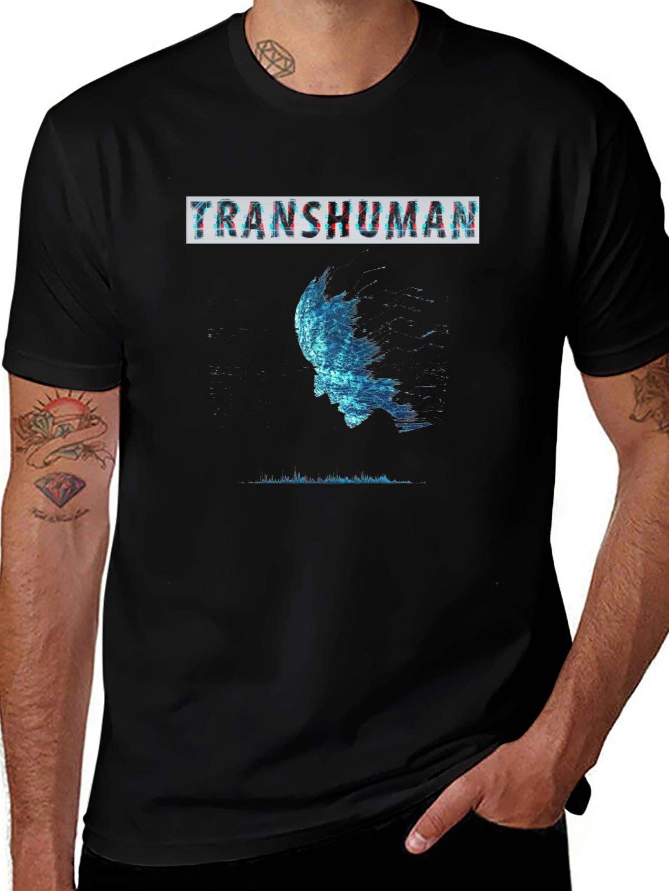 Transhuman Graphic Tee - Modern Sci-Fi Style