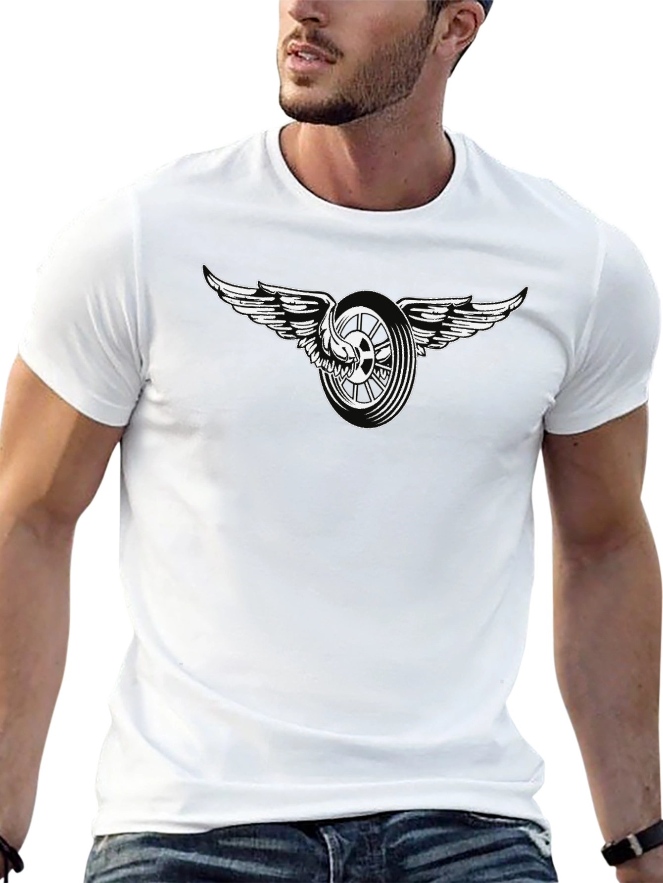 Winged Wheel Graphic T-Shirt - Black