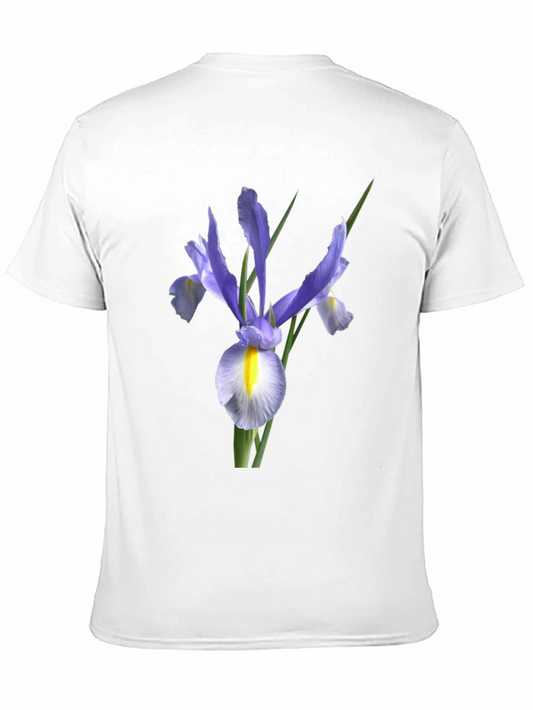 Floral Iris Graphic Print Black T-Shirt