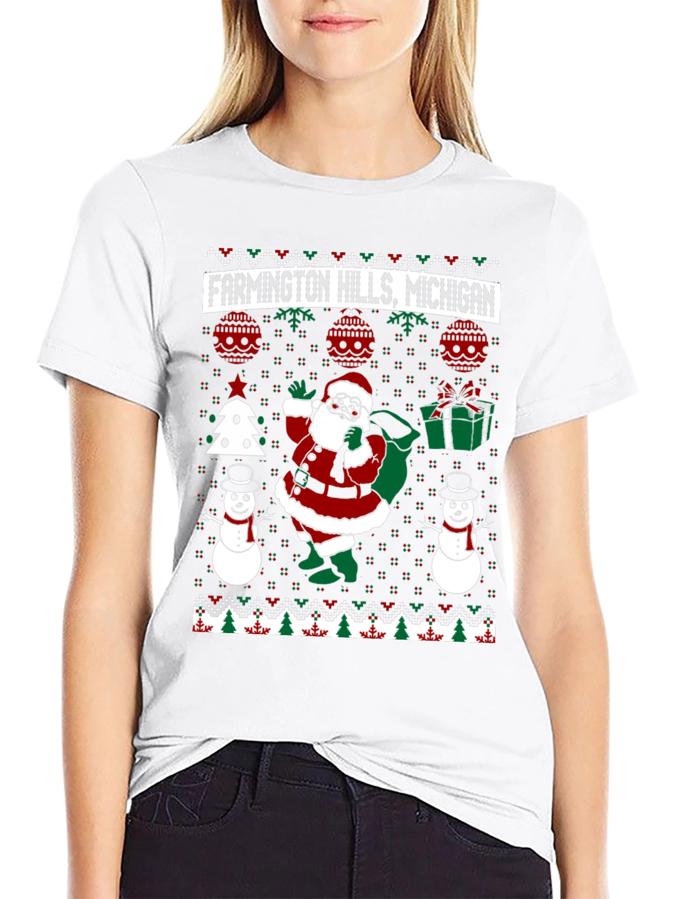 Farmington Hills Michigan Ugly Christmas T-Shirt