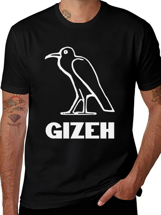 Gizeh Bird Graphic Tee - Black Cotton T-Shirt