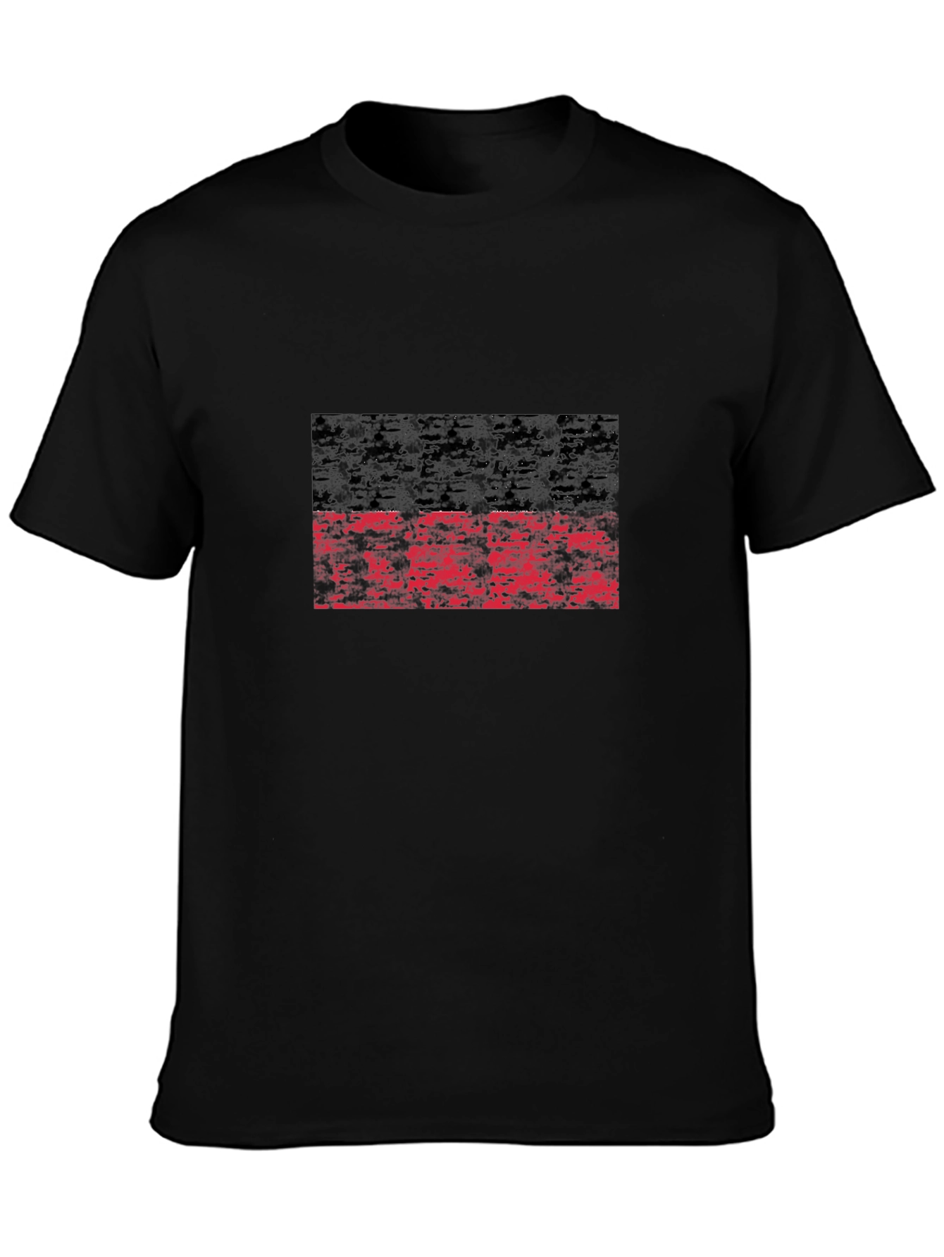 Distressed Black and Red Graphic T-Shirt