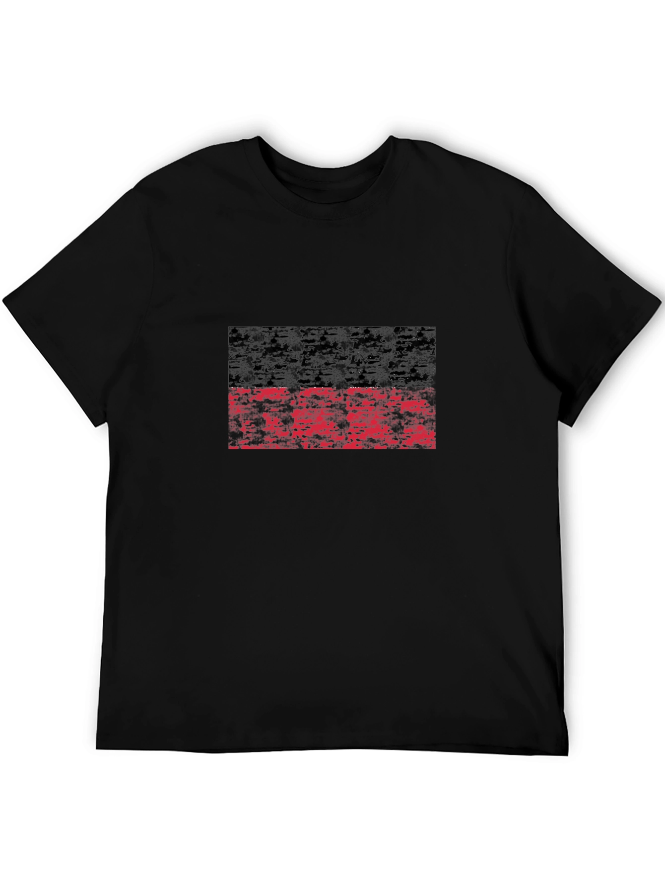 Distressed Black and Red Graphic T-Shirt