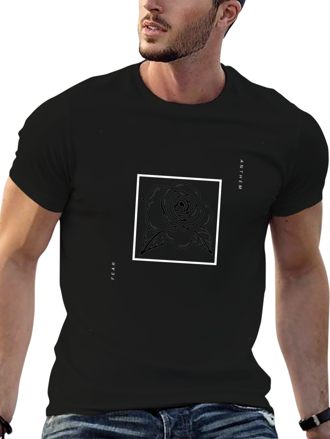 Fear Anthem Rose Graphic Black T-Shirt