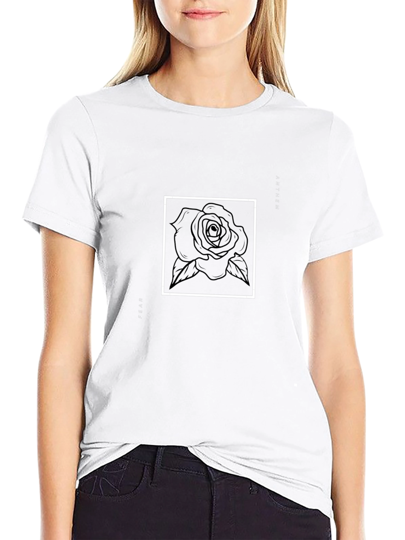 Fear Anthem Rose Graphic Black T-Shirt
