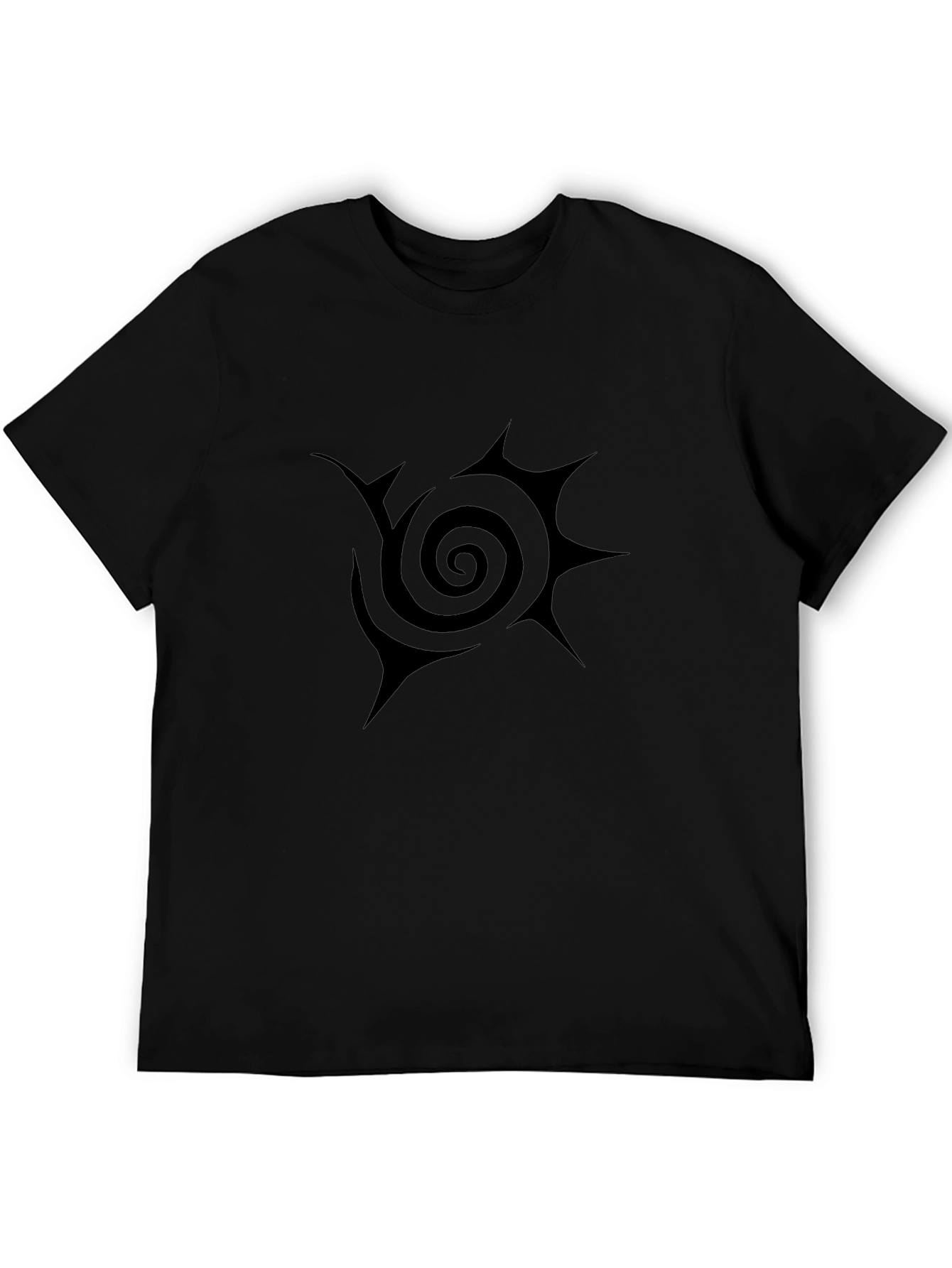 Spiral Sun Tattoo Graphic T-Shirt - Modern Black Tee