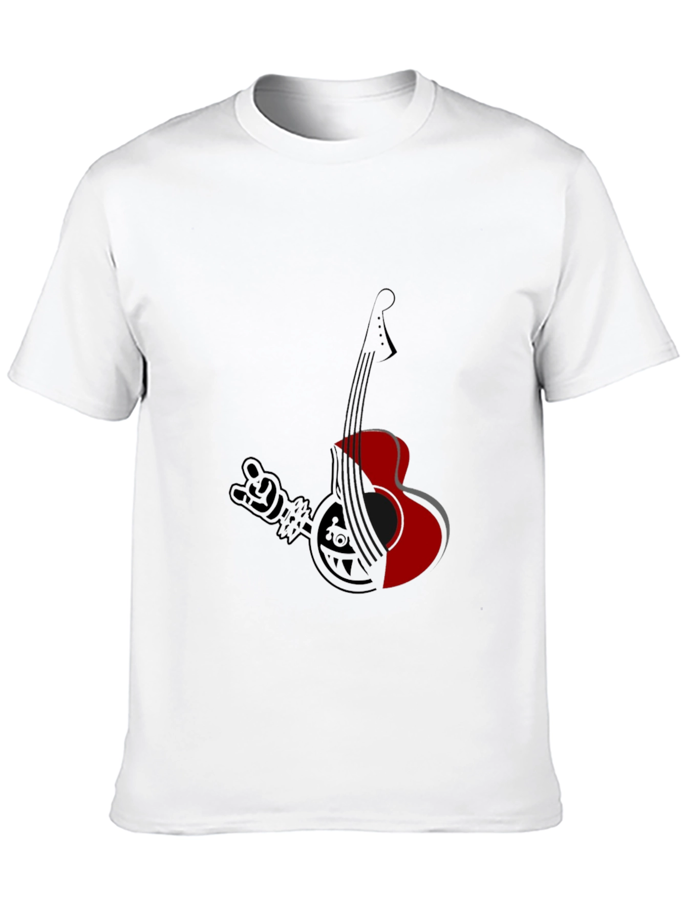 Black T-Shirt with Guitar Graphic