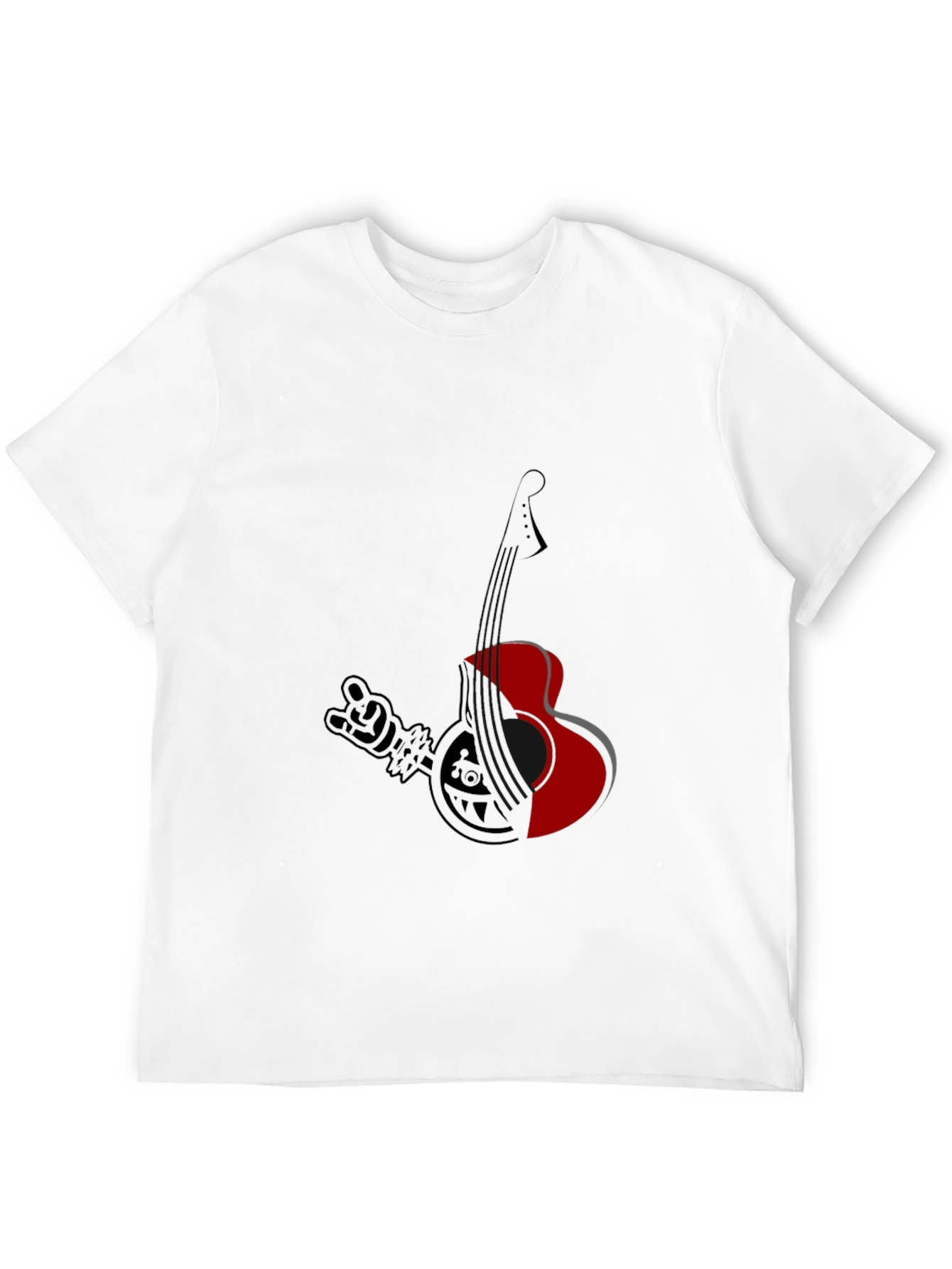 Black T-Shirt with Guitar Graphic