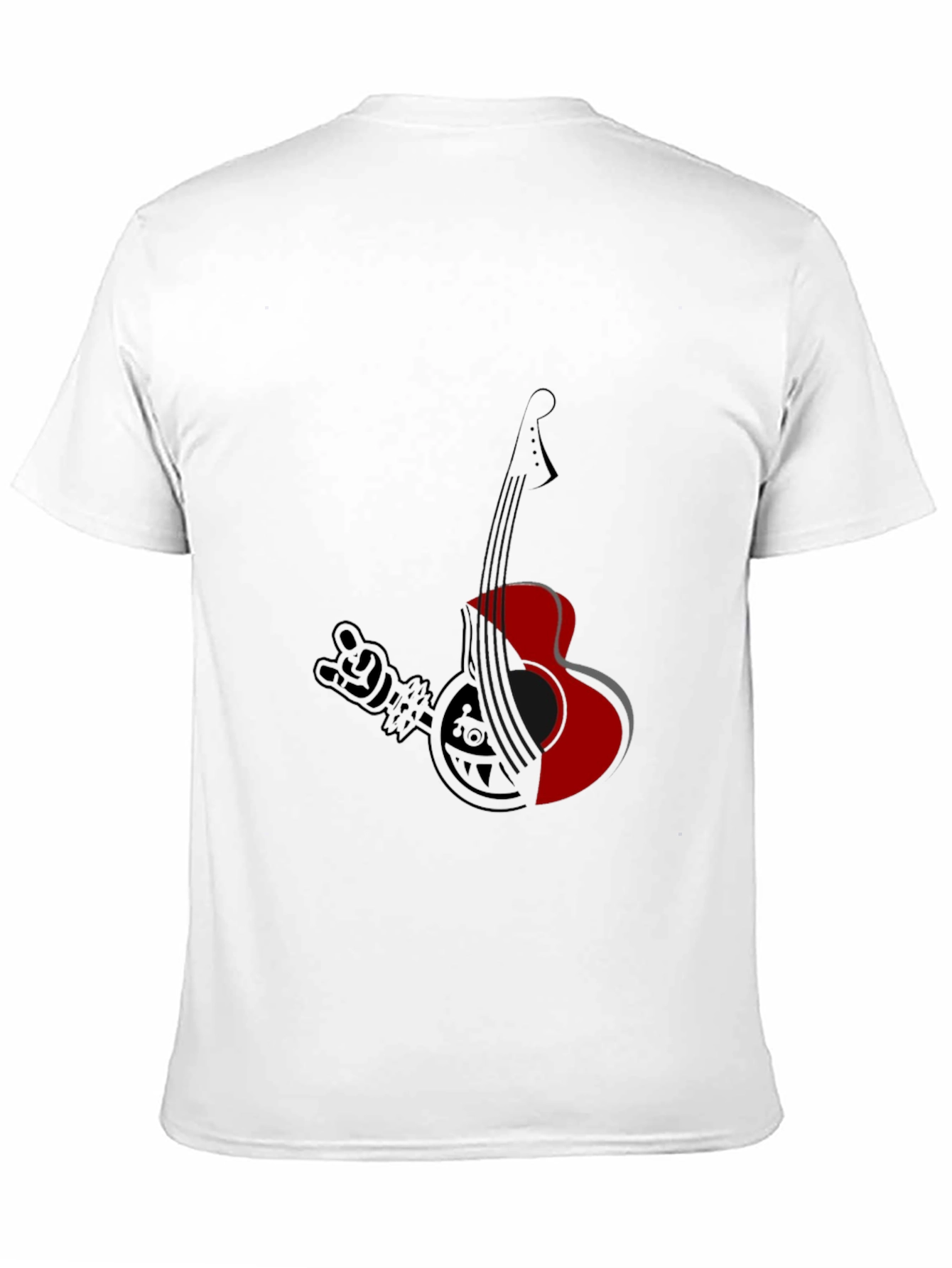 Black T-Shirt with Guitar Graphic