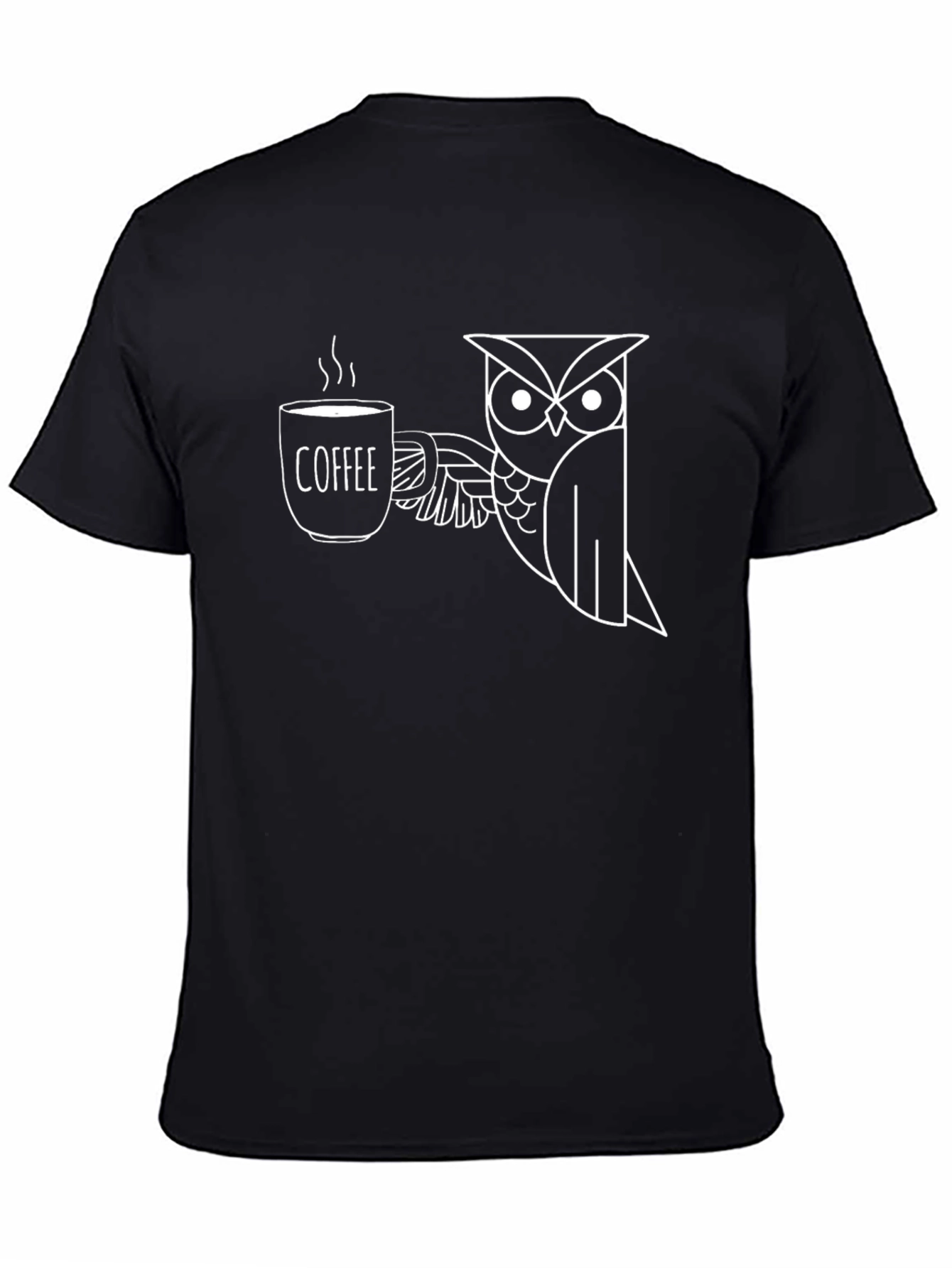 Owl Coffee Graphic Tee - Black Cotton Blend