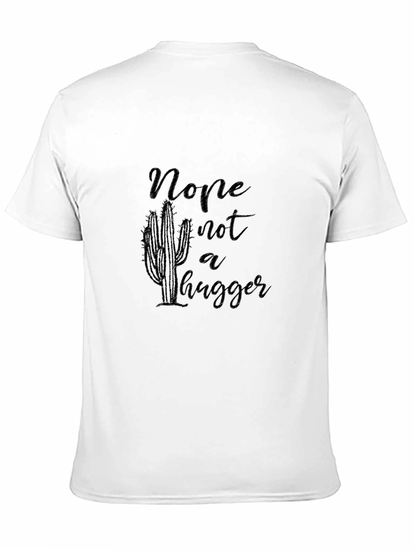 Nope Not a Hugger Cactus Graphic Black Tee Shirt