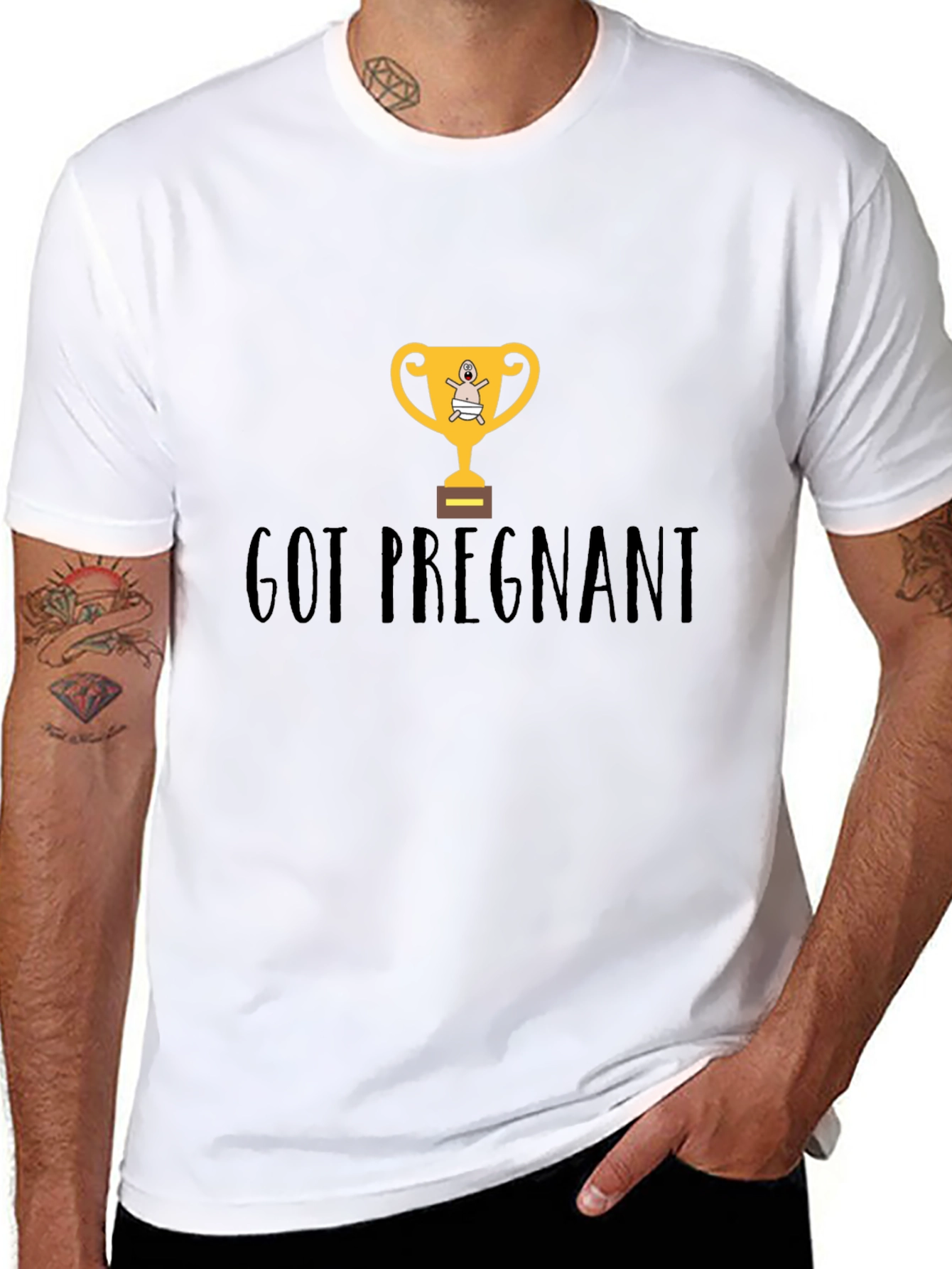 Got Pregnant Trophy Graphic T-Shirt