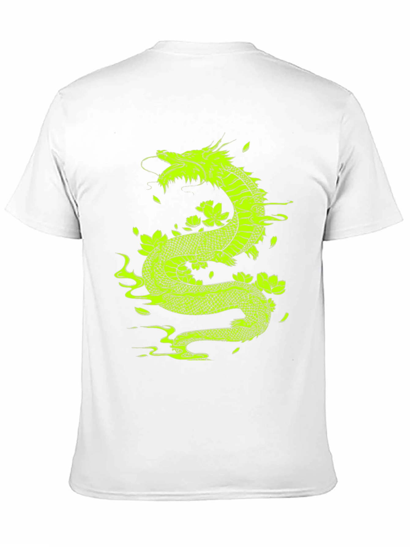Dragon & Lotus Graphic Tee - Bold Black T-Shirt