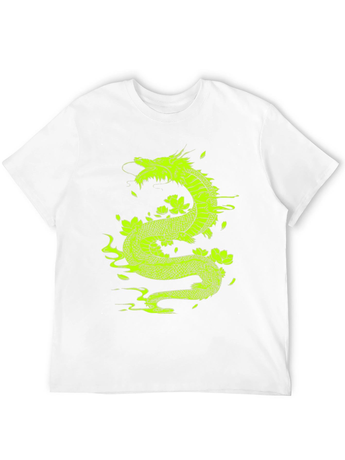 Dragon & Lotus Graphic Tee - Bold Black T-Shirt