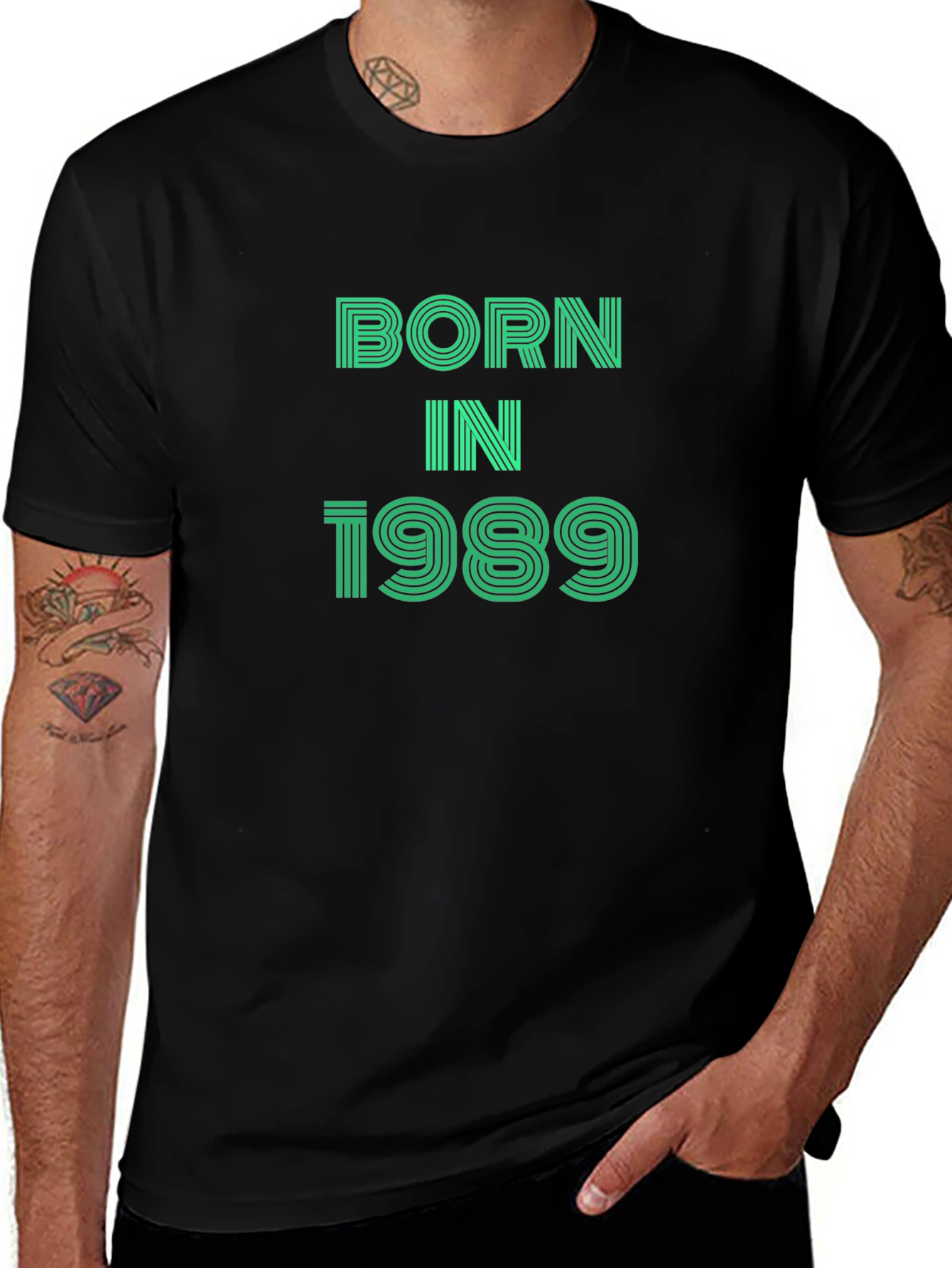 Born In 1989 Graphic Tee - Black