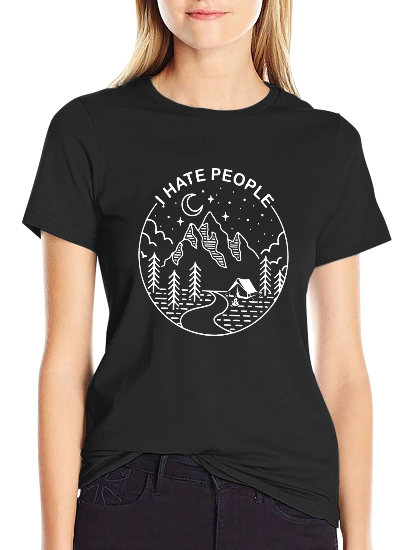 I Hate People Graphic Tee - Nature Design