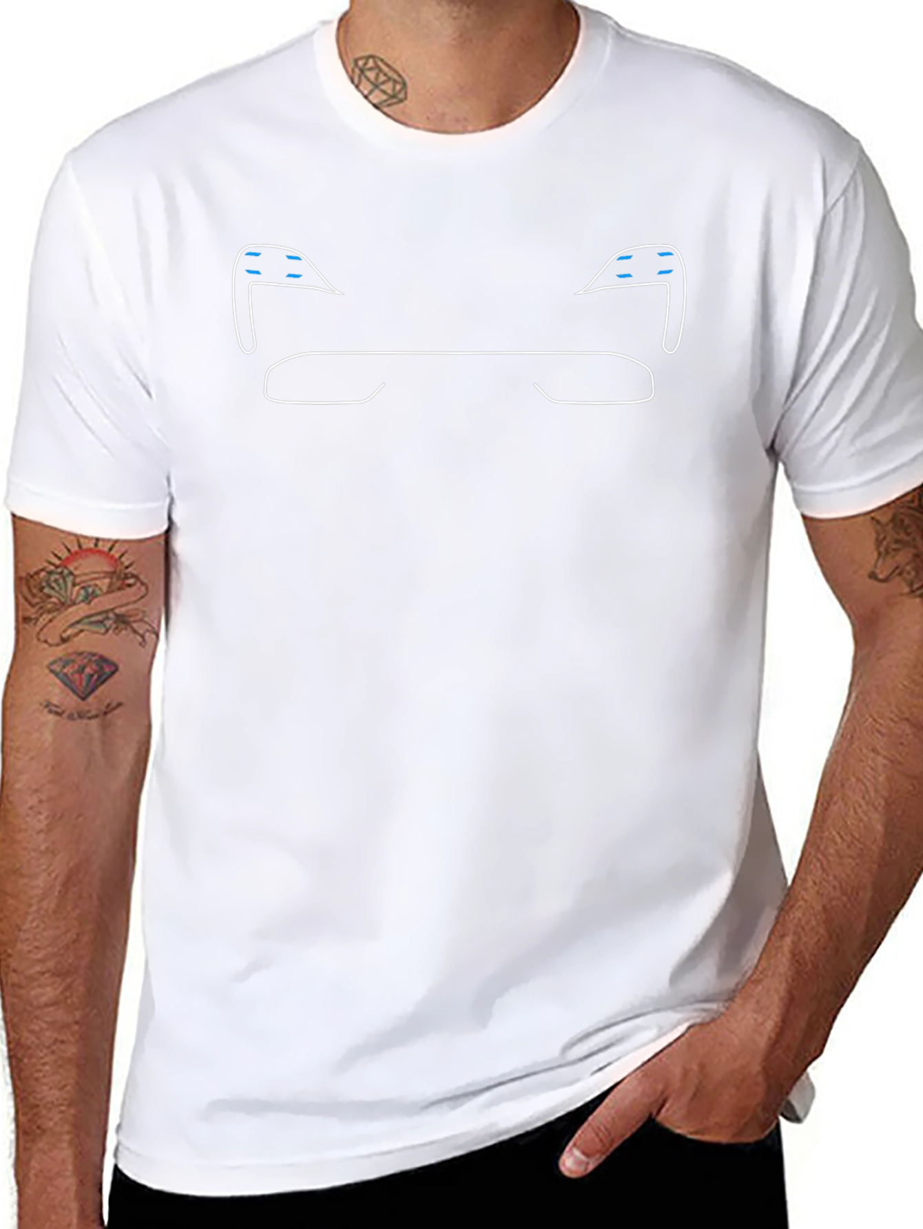 Minimalist Car Line Art Black T-Shirt