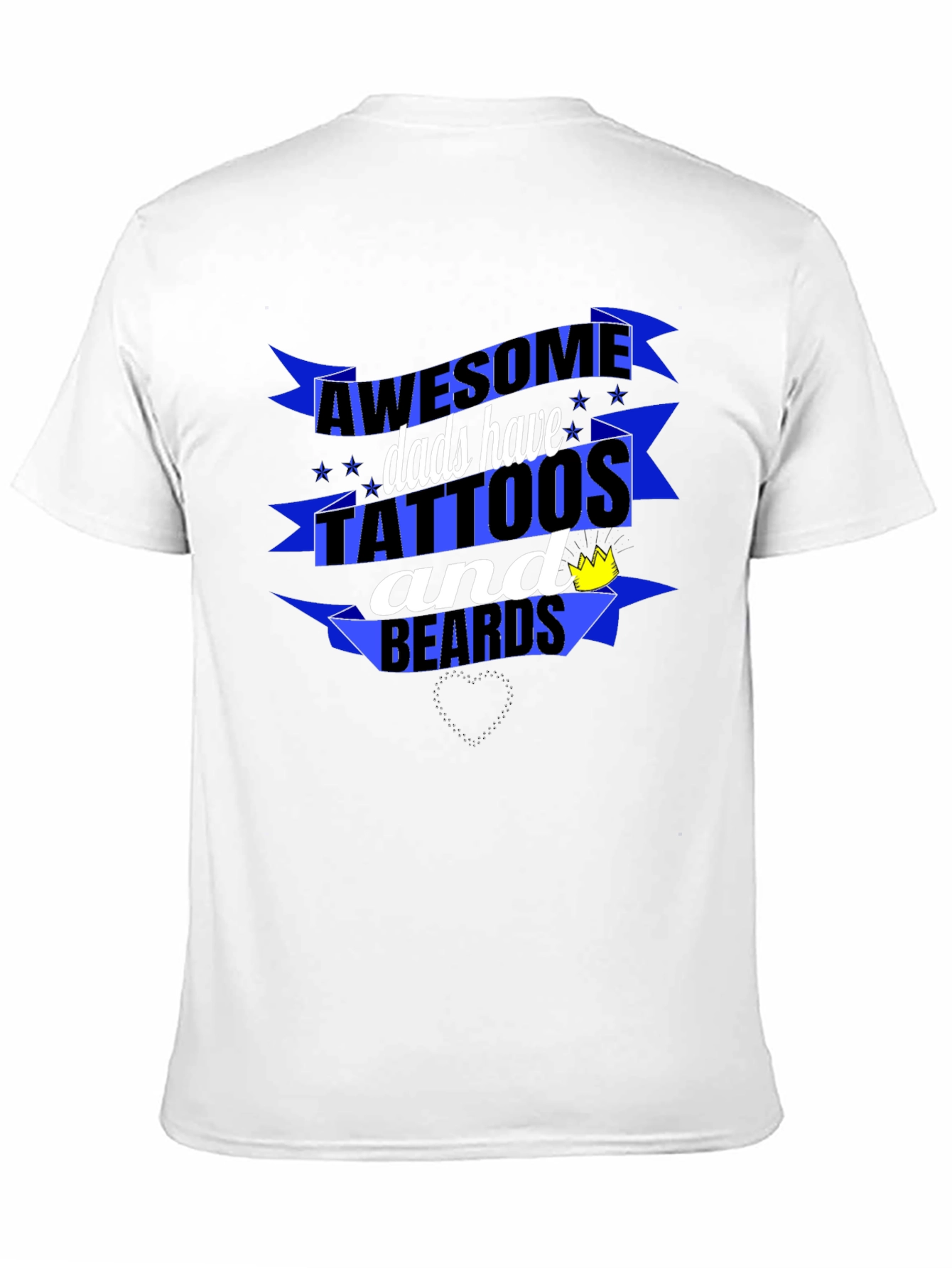 Awesome Dads Tattoos & Beards Black Graphic T-Shirt