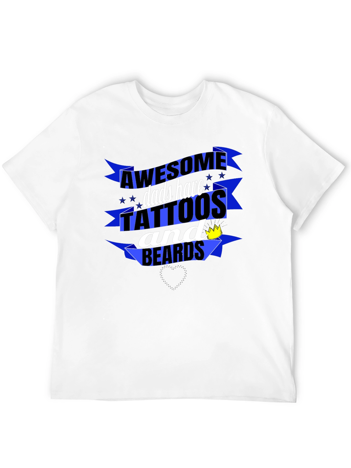 Awesome Dads Tattoos & Beards Black Graphic T-Shirt
