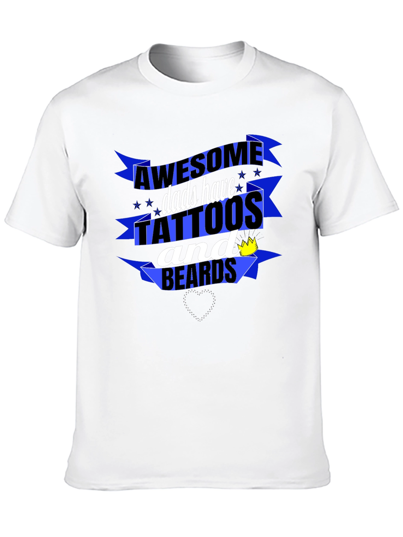 Awesome Dads Tattoos & Beards Black Graphic T-Shirt