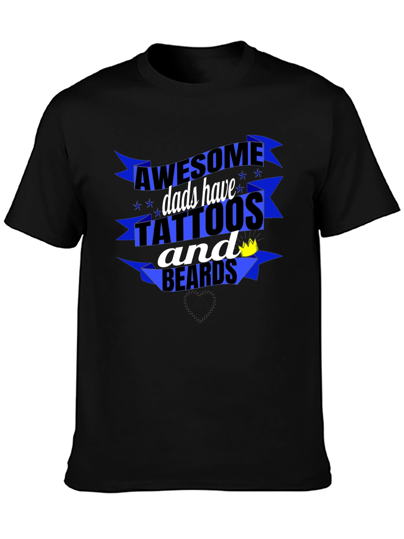 Awesome Dads Tattoos & Beards Black Graphic T-Shirt