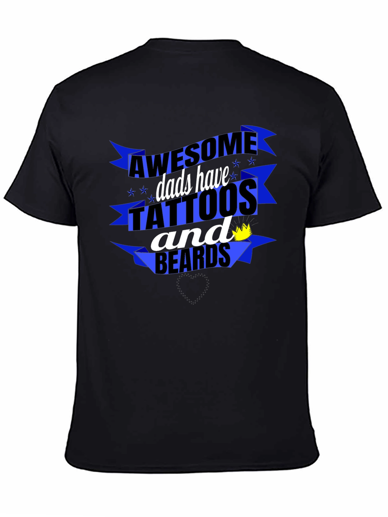 Awesome Dads Tattoos & Beards Black Graphic T-Shirt