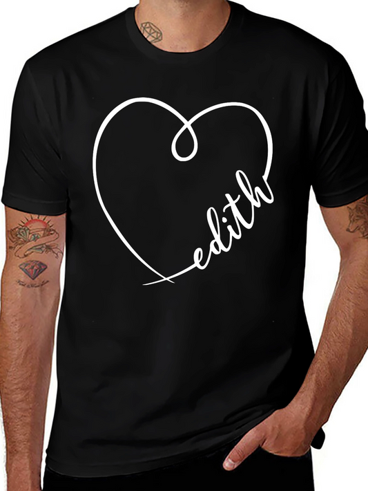 Edith Heart Graphic Black T-Shirt