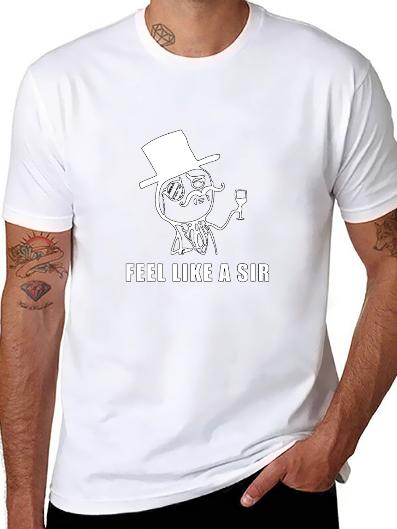 Feel Like a Sir Black T-Shirt Graphic Tee