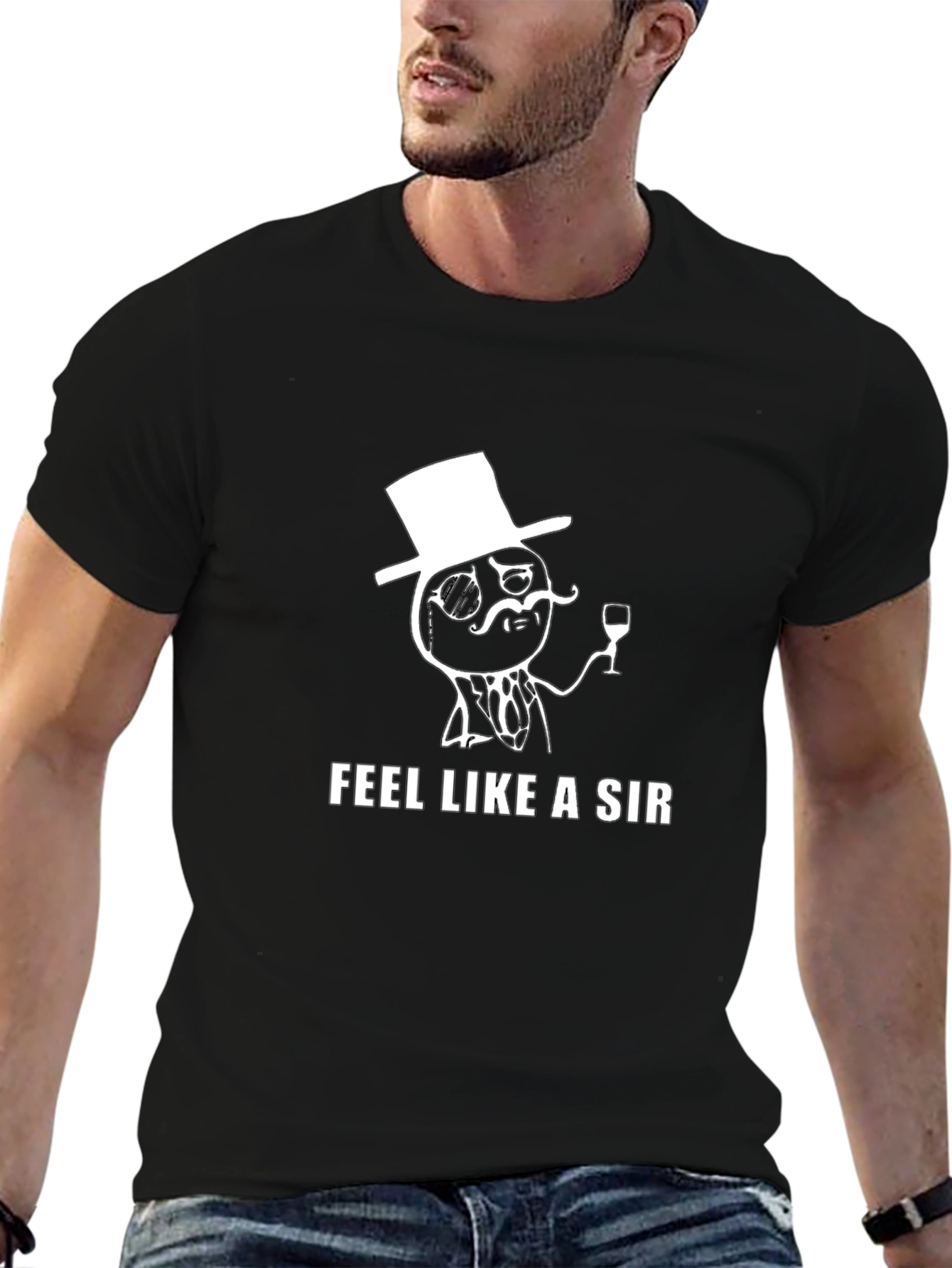 Feel Like a Sir Black T-Shirt Graphic Tee