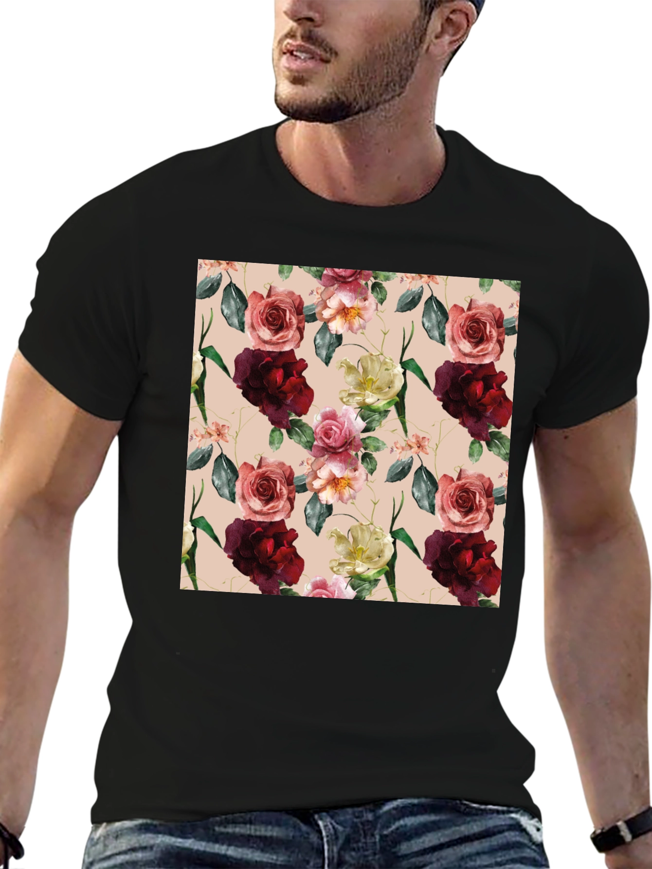 Floral Print T-Shirt for Men
