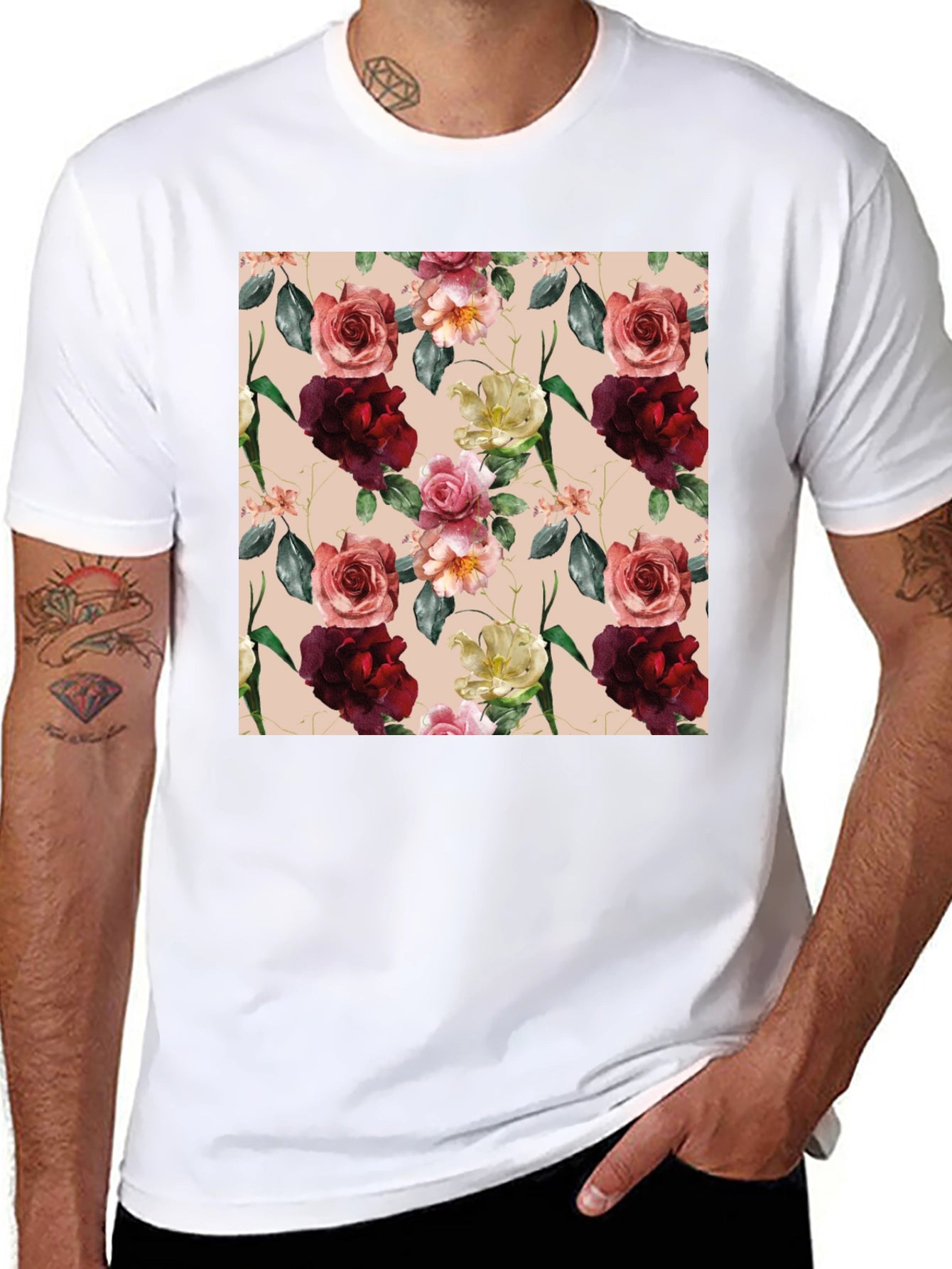 Floral Print T-Shirt for Men