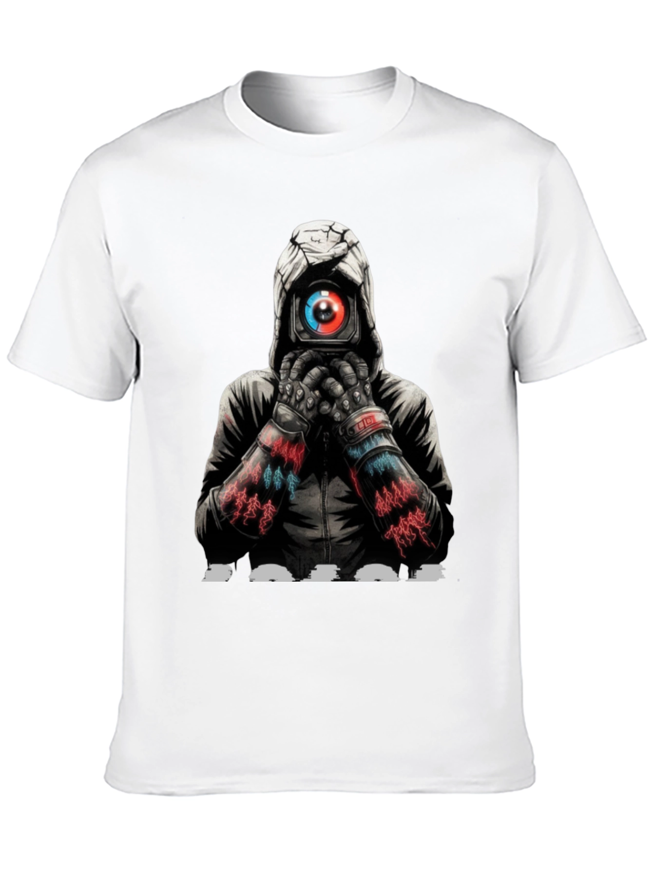 Cyberpunk Camera Eye Graphic Black T-Shirt