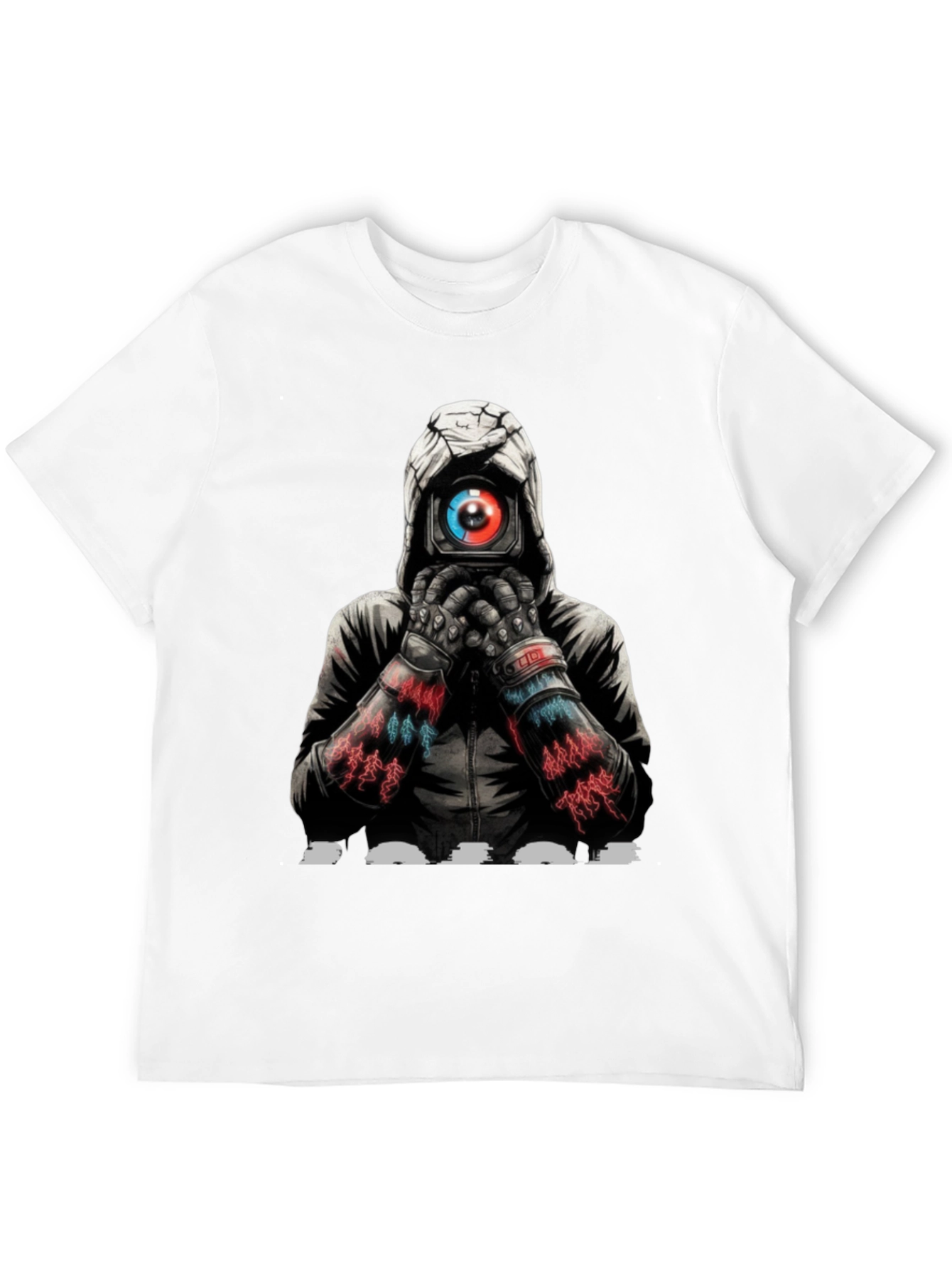 Cyberpunk Camera Eye Graphic Black T-Shirt