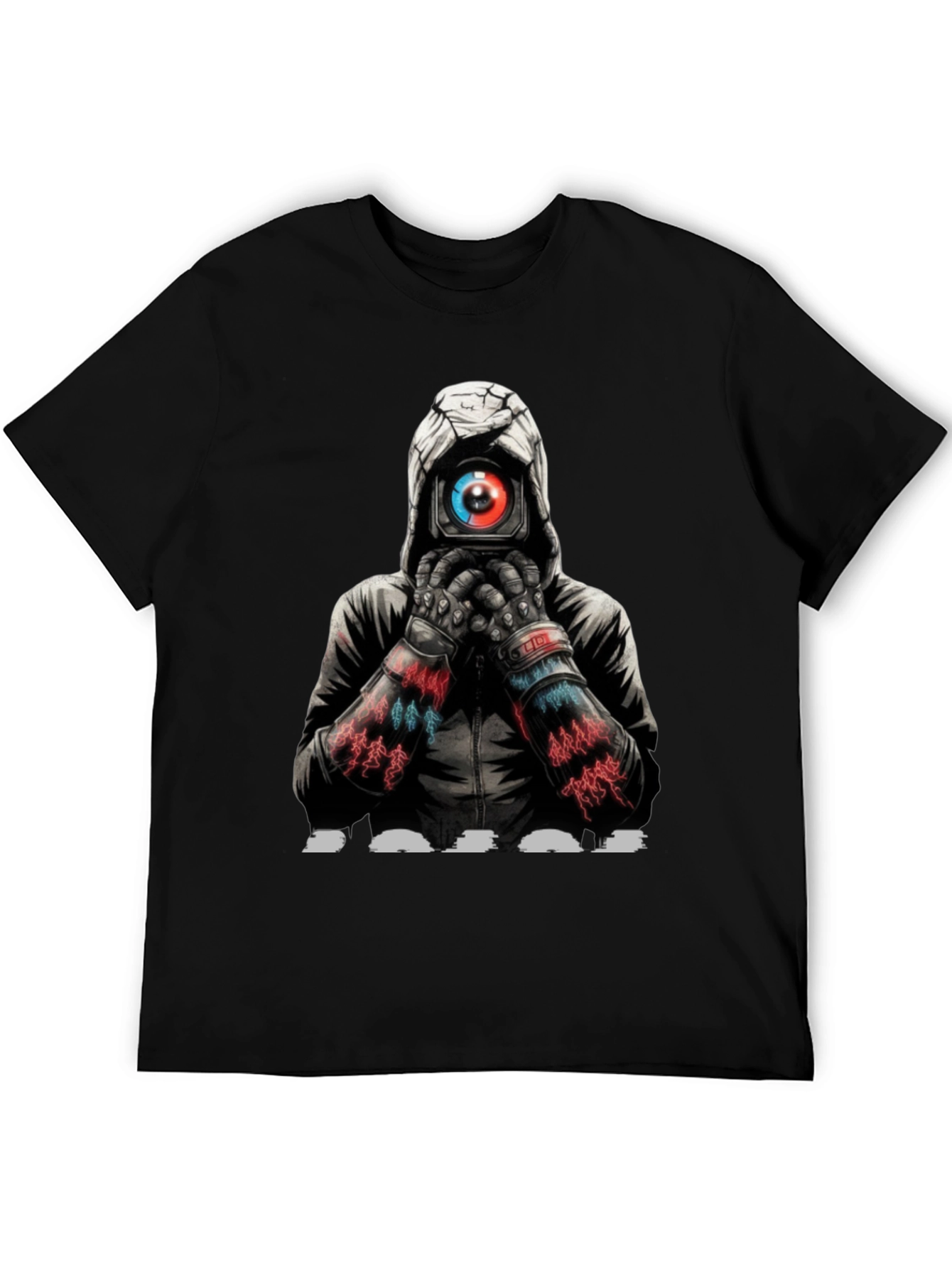 Cyberpunk Camera Eye Graphic Black T-Shirt